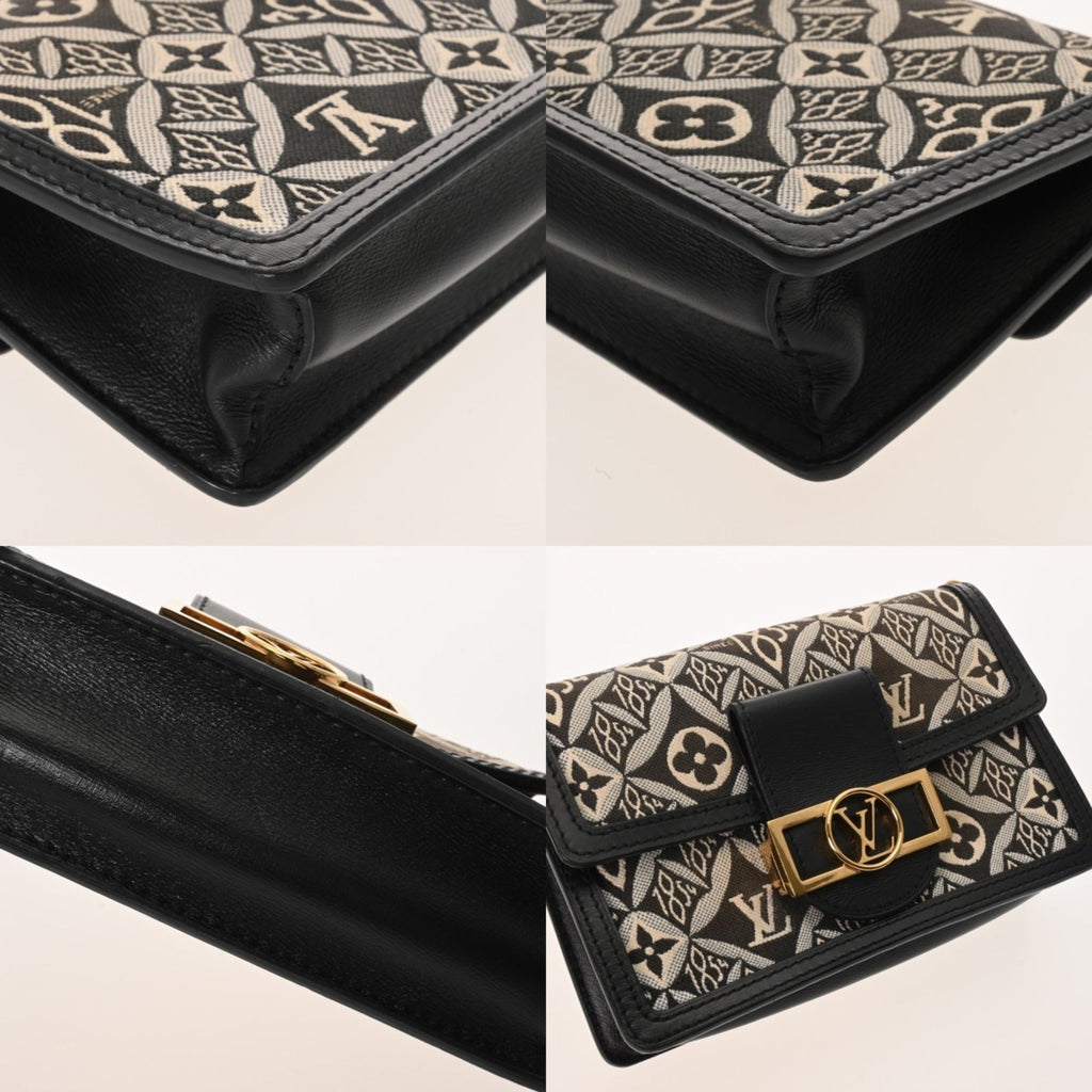 Louis Vuitton Monogram Black Leather Shoulder Bag (Pre-Owned)