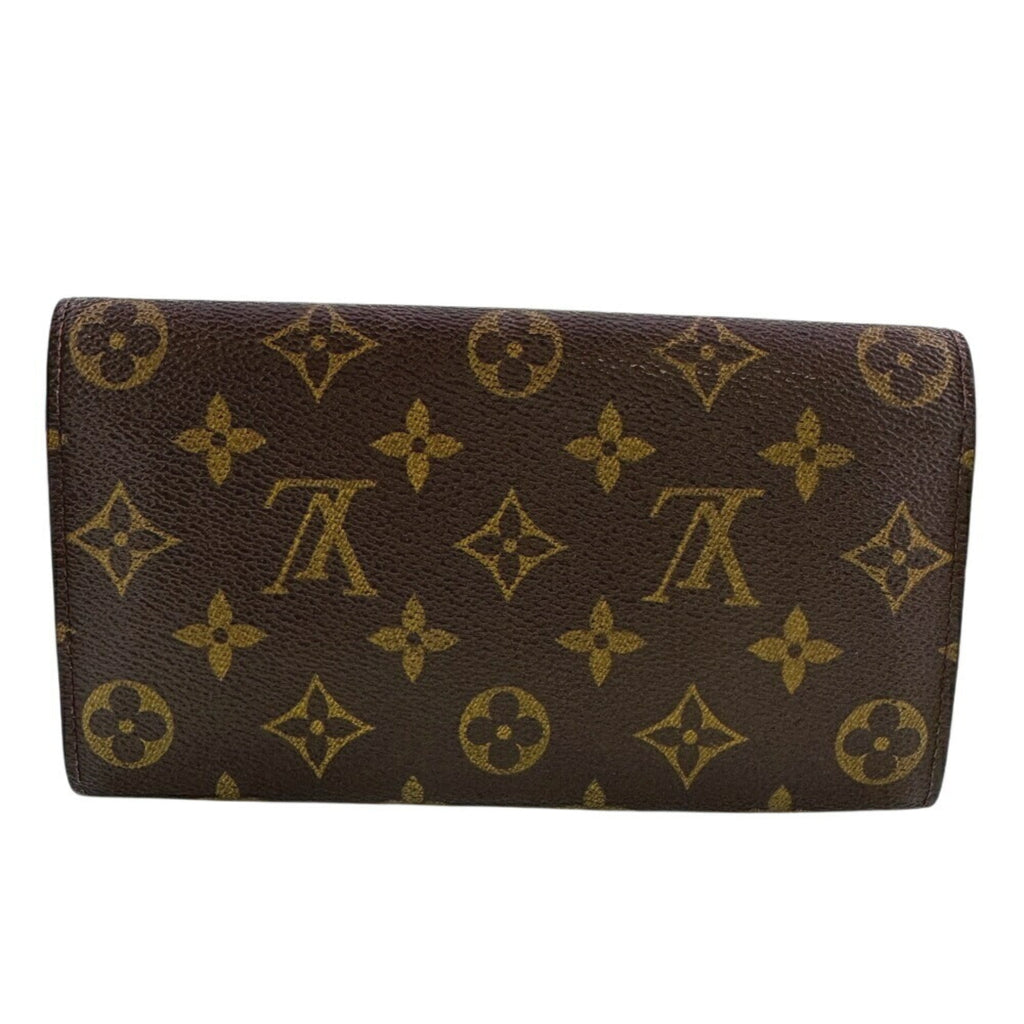Louis Vuitton Brown Leather Wallet (Tri-Fold) (Pre-Owned)