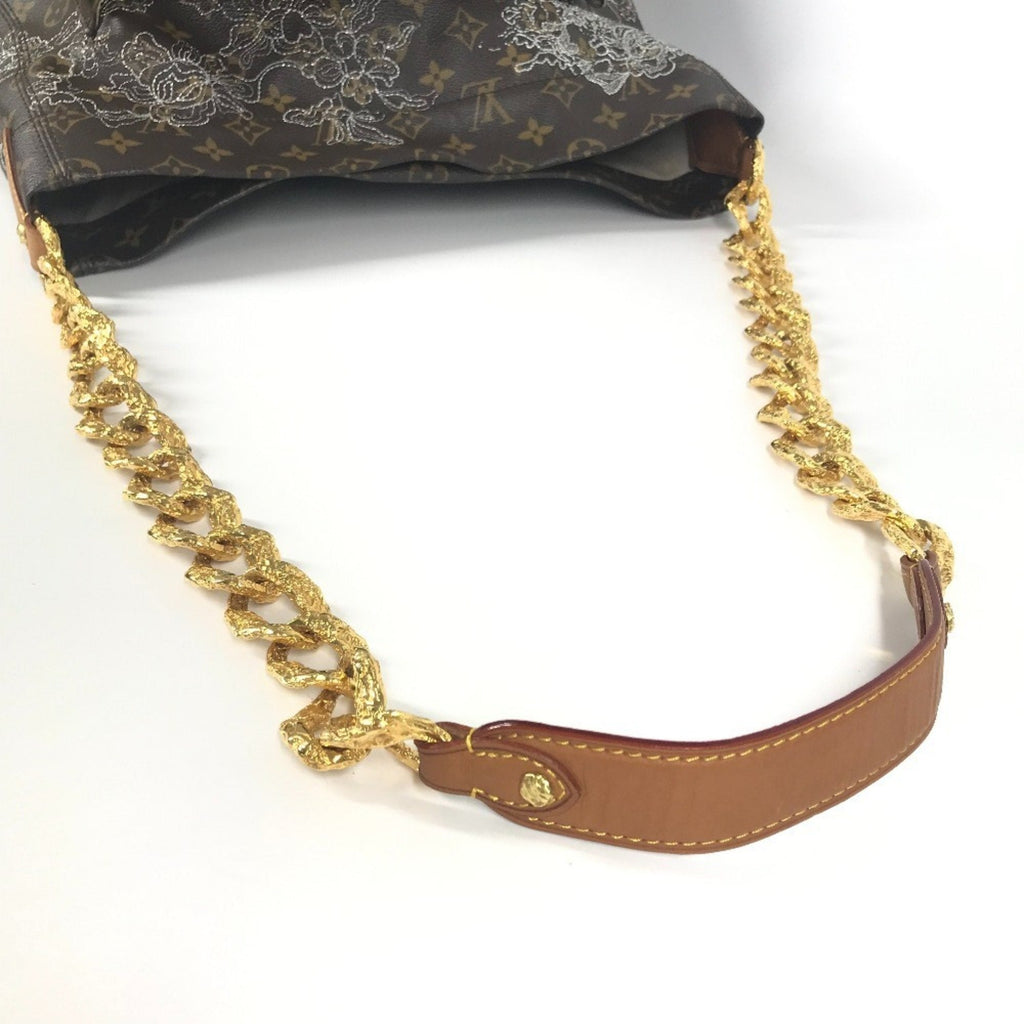 Louis Vuitton Argent Brown White Monogram Canvas Shoulder Bag Tote Bag (Pre-Owned)
