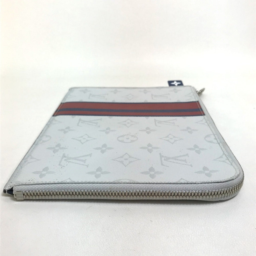 Louis Vuitton Blue Red Color White Monogram Clutch Bag Pochette (Pre-Owned)