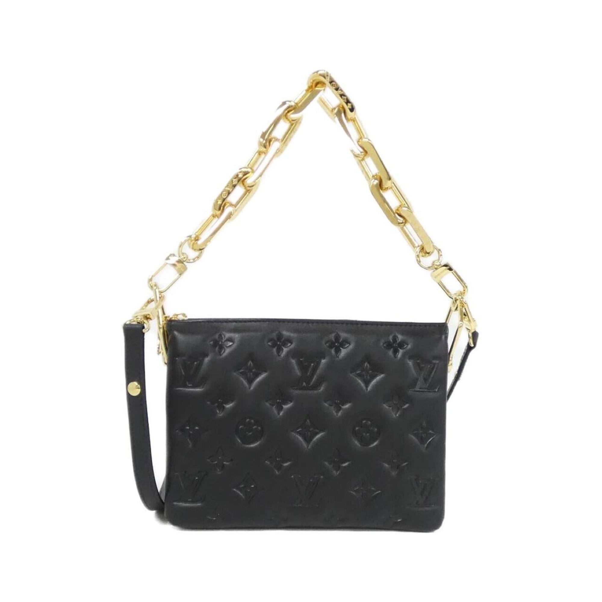 Louis Vuitton Black Leather Shoulder Bag (Pre-Owned)