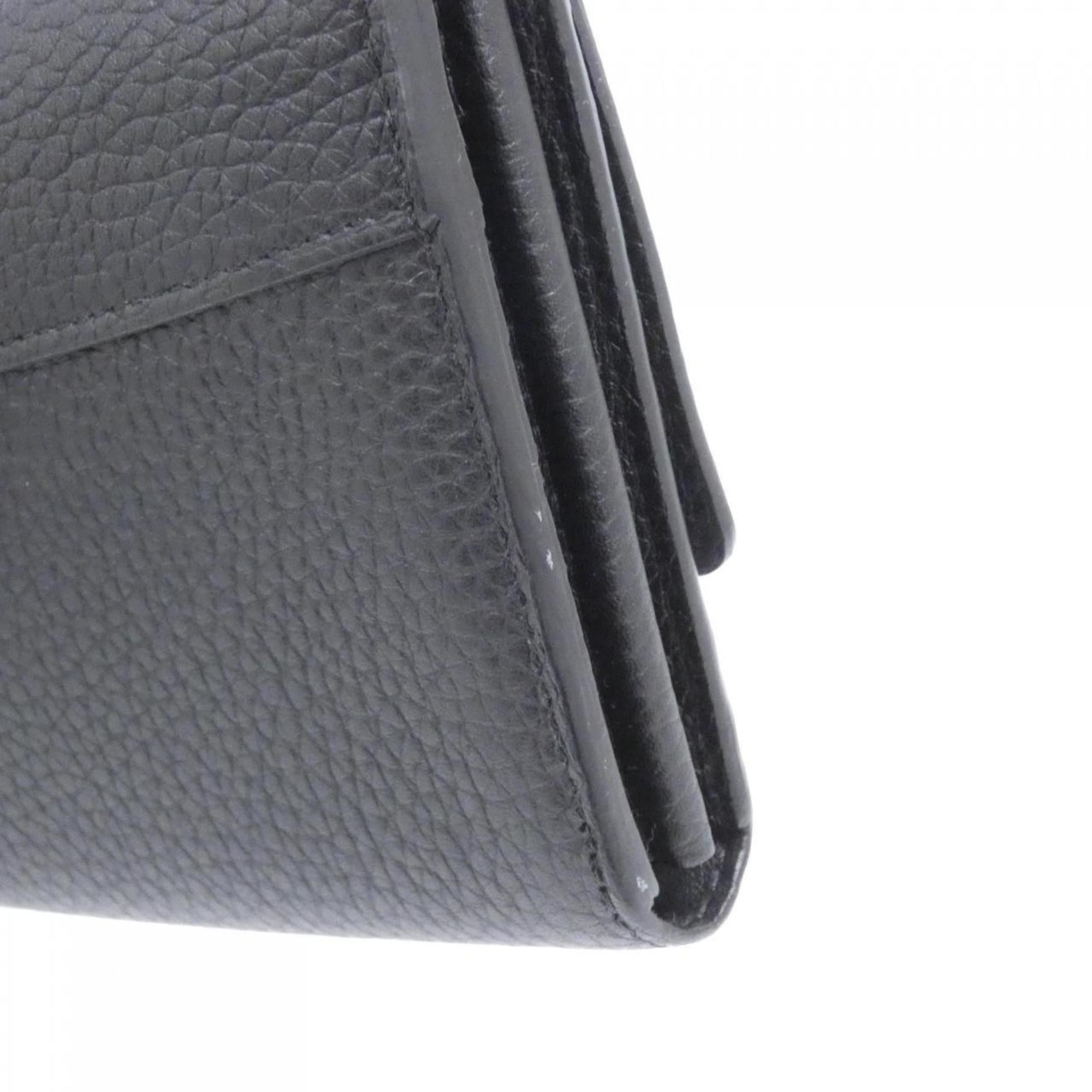 Louis Vuitton Taurillon Black Leather Long Wallet (Bi-Fold) (Pre-Owned)