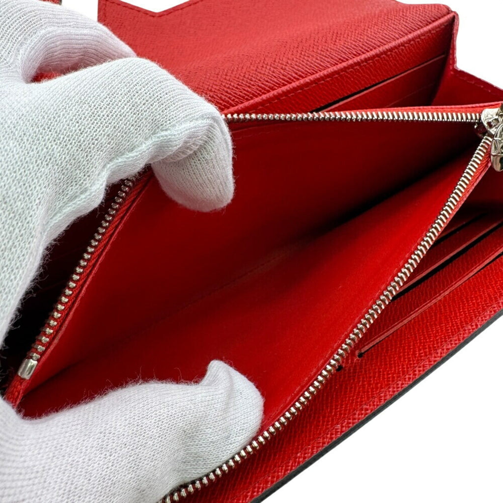 Louis Vuitton Red Color Epi Leather Long Wallet (Bi-Fold) (Pre-Owned)