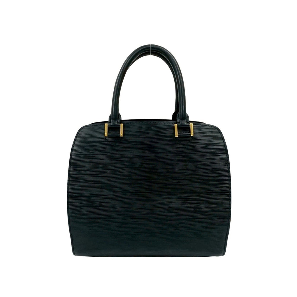 Louis Vuitton Black Leather Handbag Tote Bag (Pre-Owned)
