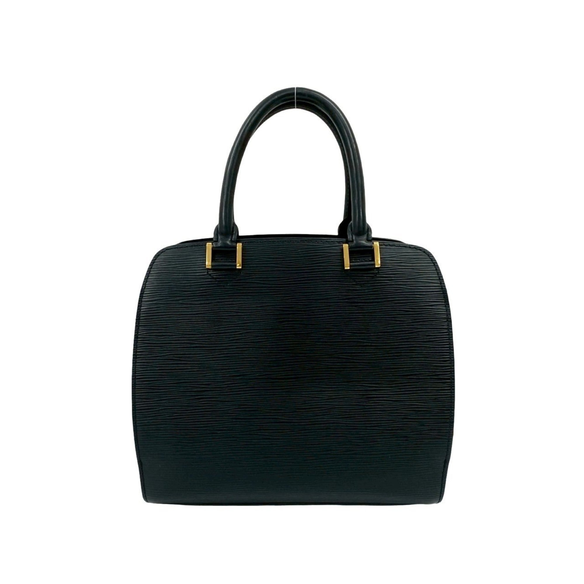 Louis Vuitton Black Leather Handbag Tote Bag (Pre-Owned)