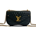 Louis Vuitton Black Leather Handbag Shoulder Bag (Pre-Owned)