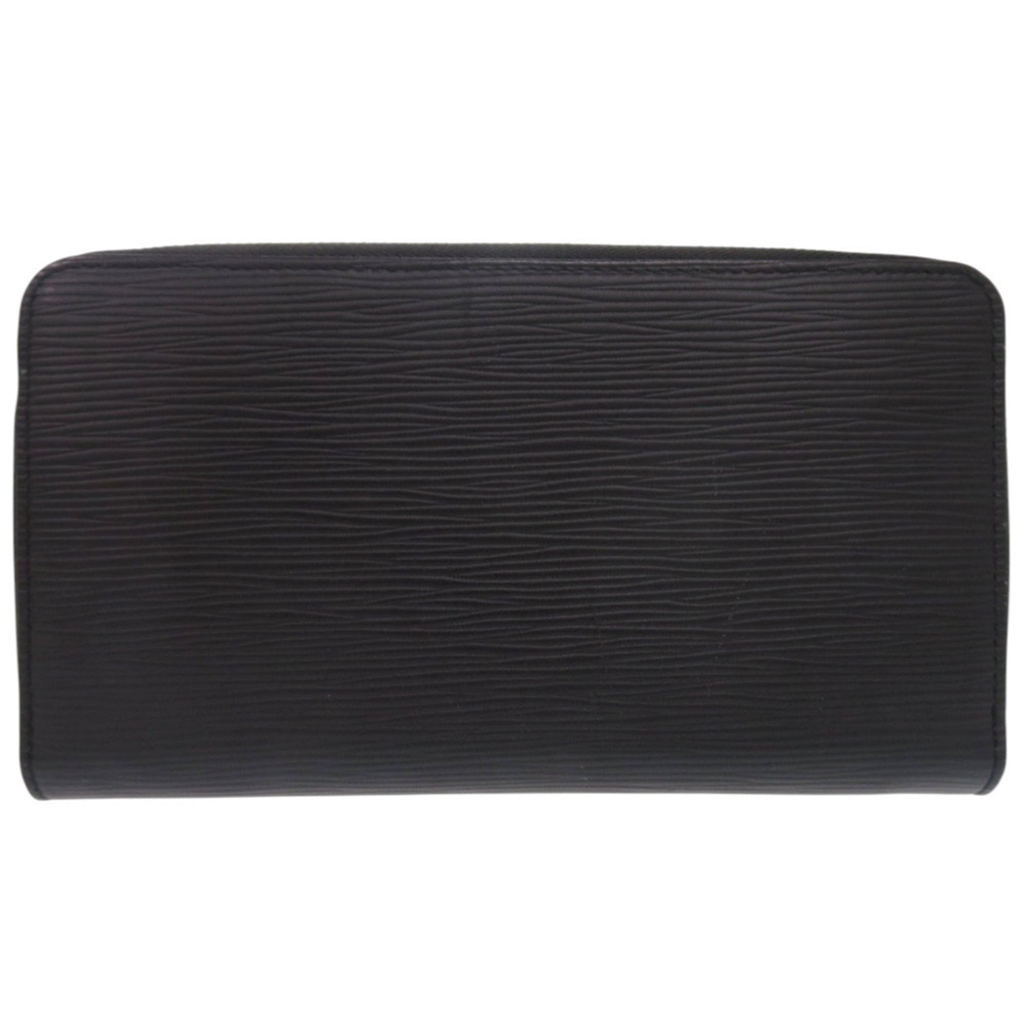 Louis Vuitton Noir Leather Long Wallet (Bi-Fold) (Pre-Owned)