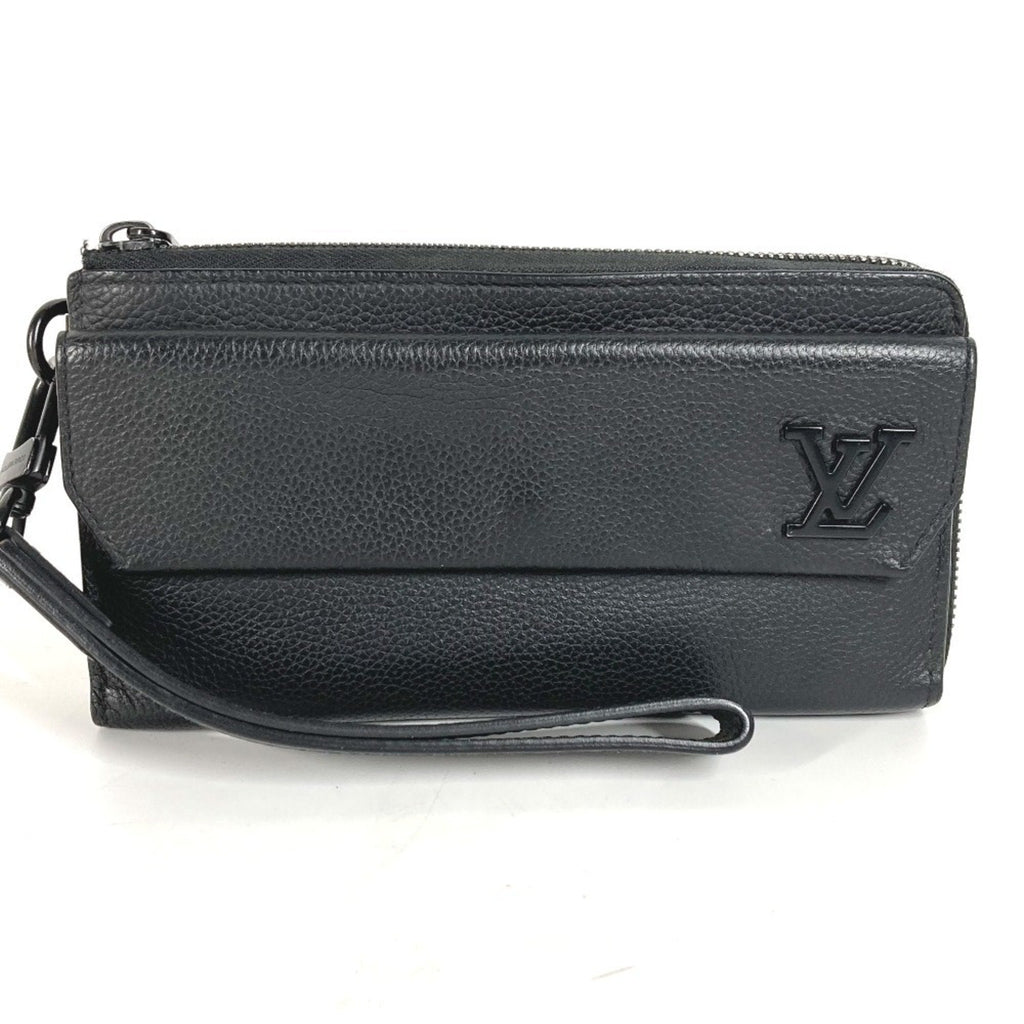 Louis Vuitton Black Noir Leather Long Bill Wallet (Bi-Fold) (Pre-Owned)