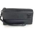 Louis Vuitton Black Noir Leather Long Bill Wallet (Bi-Fold) (Pre-Owned)