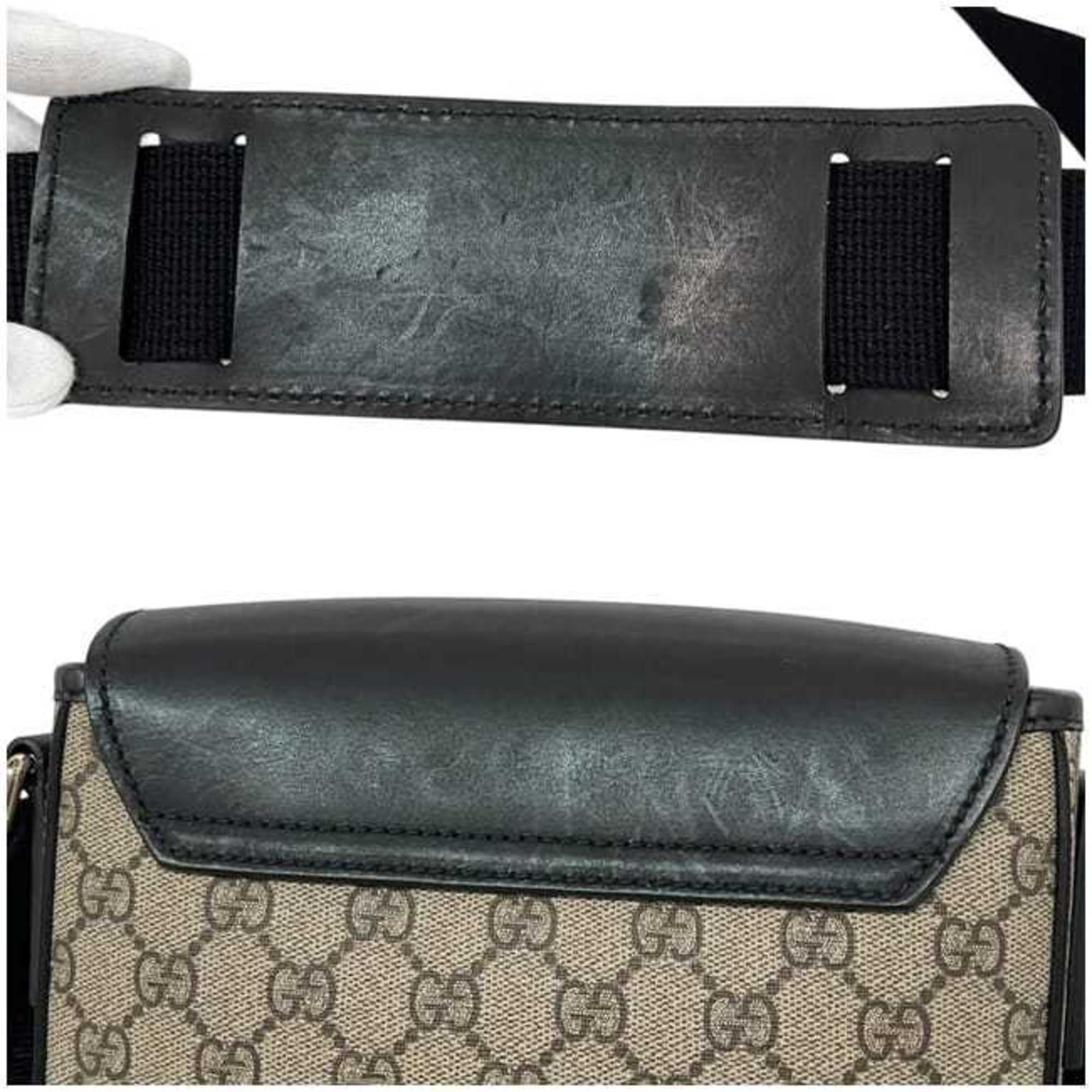 Buckle Flap Messenger Bag GG Coated Canvas with Leather Medium