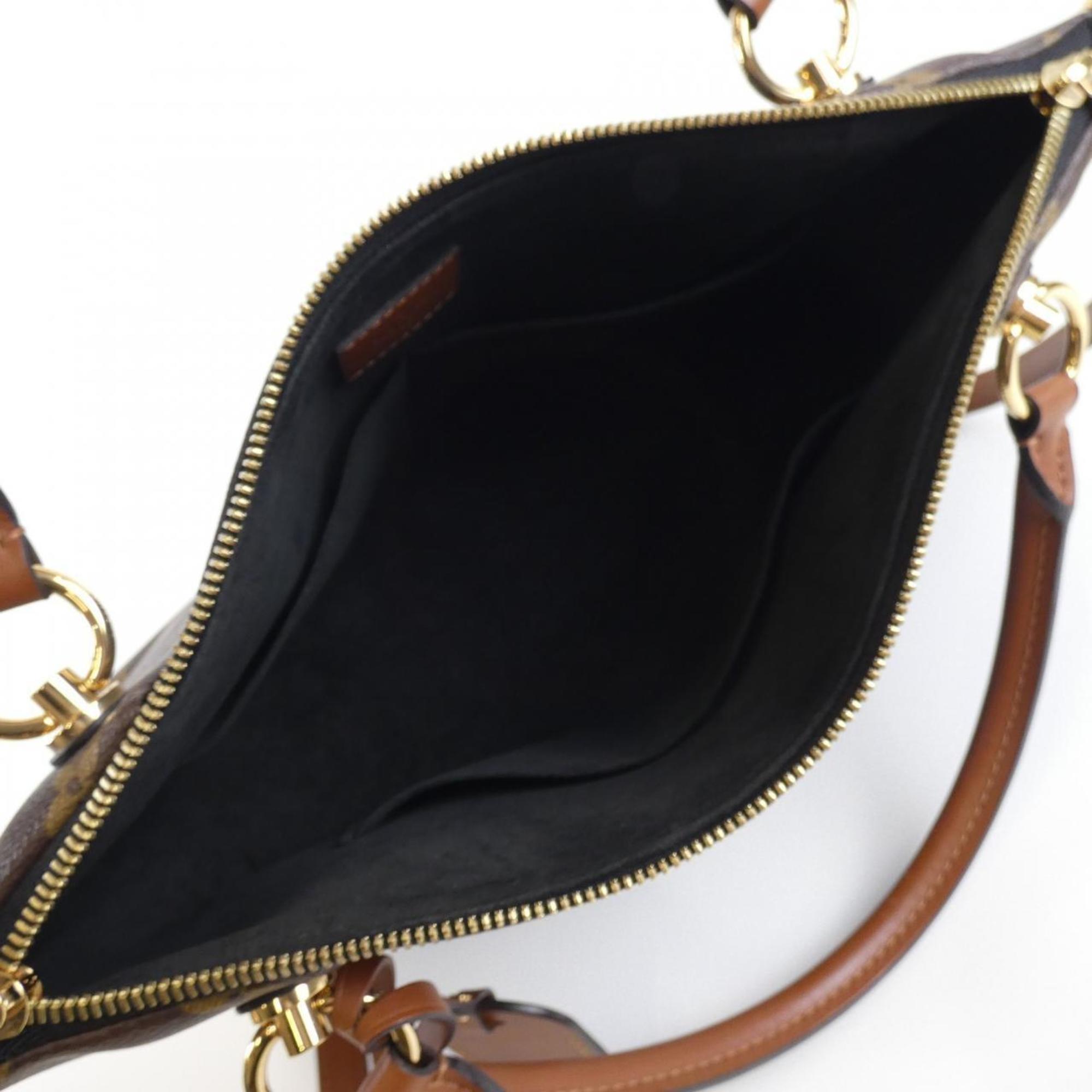 Louis Vuitton Black Marron Coated Canvas Leather Handbag (Pre-Owned)