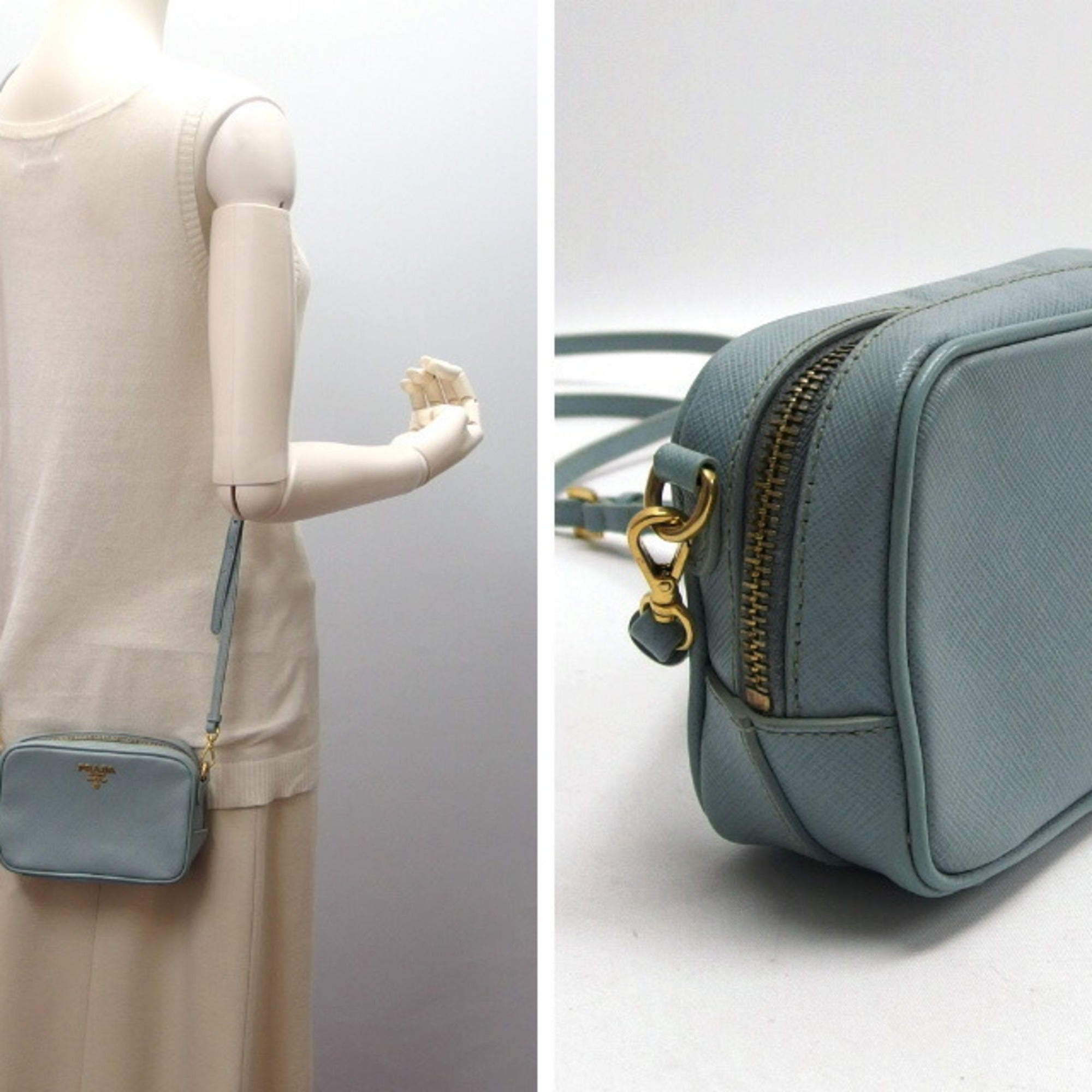 Zip Crossbody Bag Saffiano Leather Mini