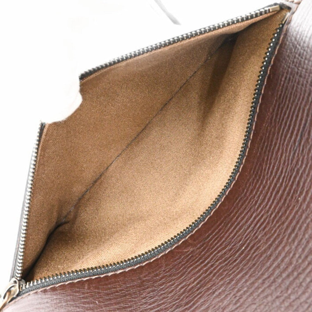 Louis Vuitton Dark Brown Leather Pochette Shoulder Bag (Pre-Owned)