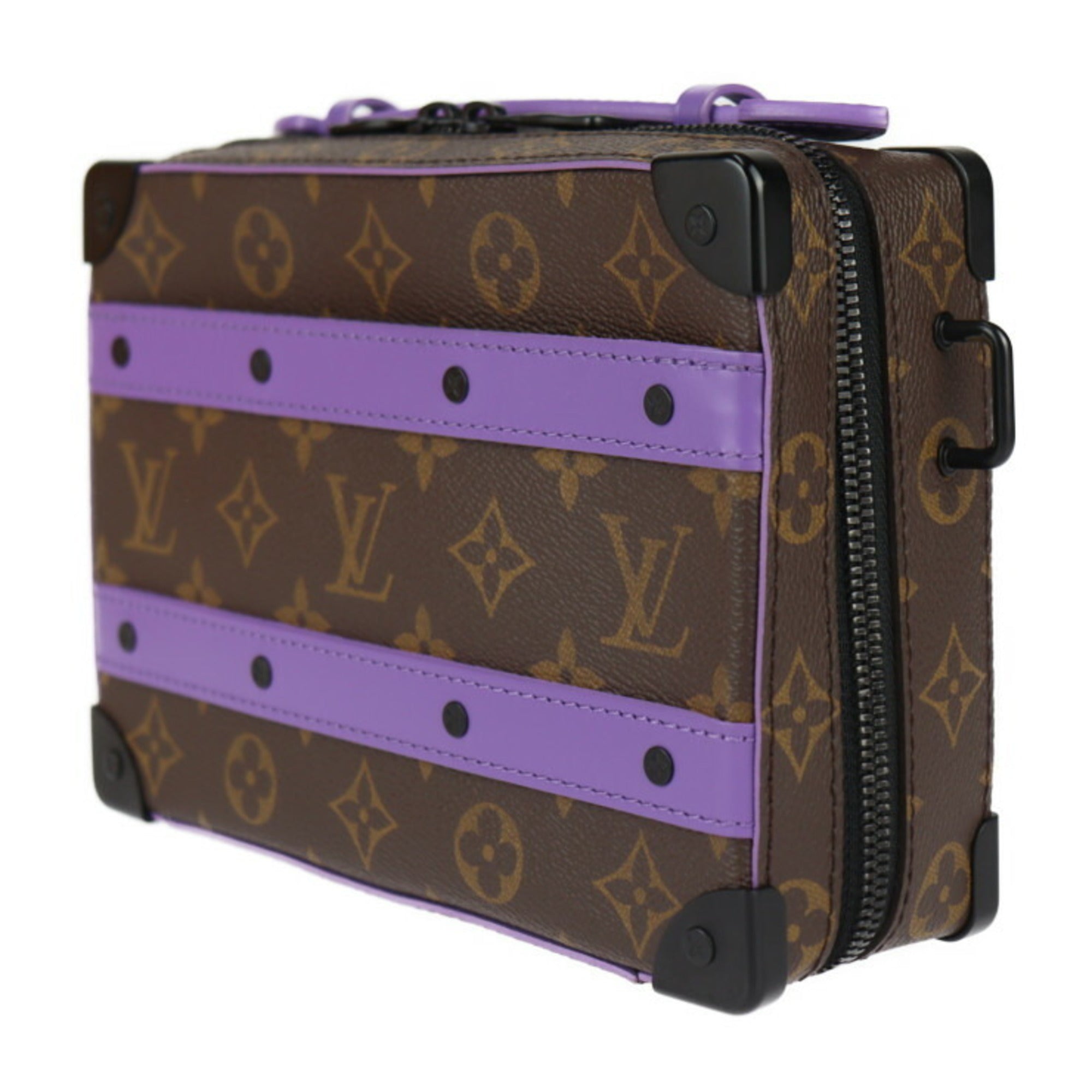 Louis Vuitton Brown Purple Pvc Leather Clutch Bag Handbag Pochette Shoulder Bag (Pre-Owned)