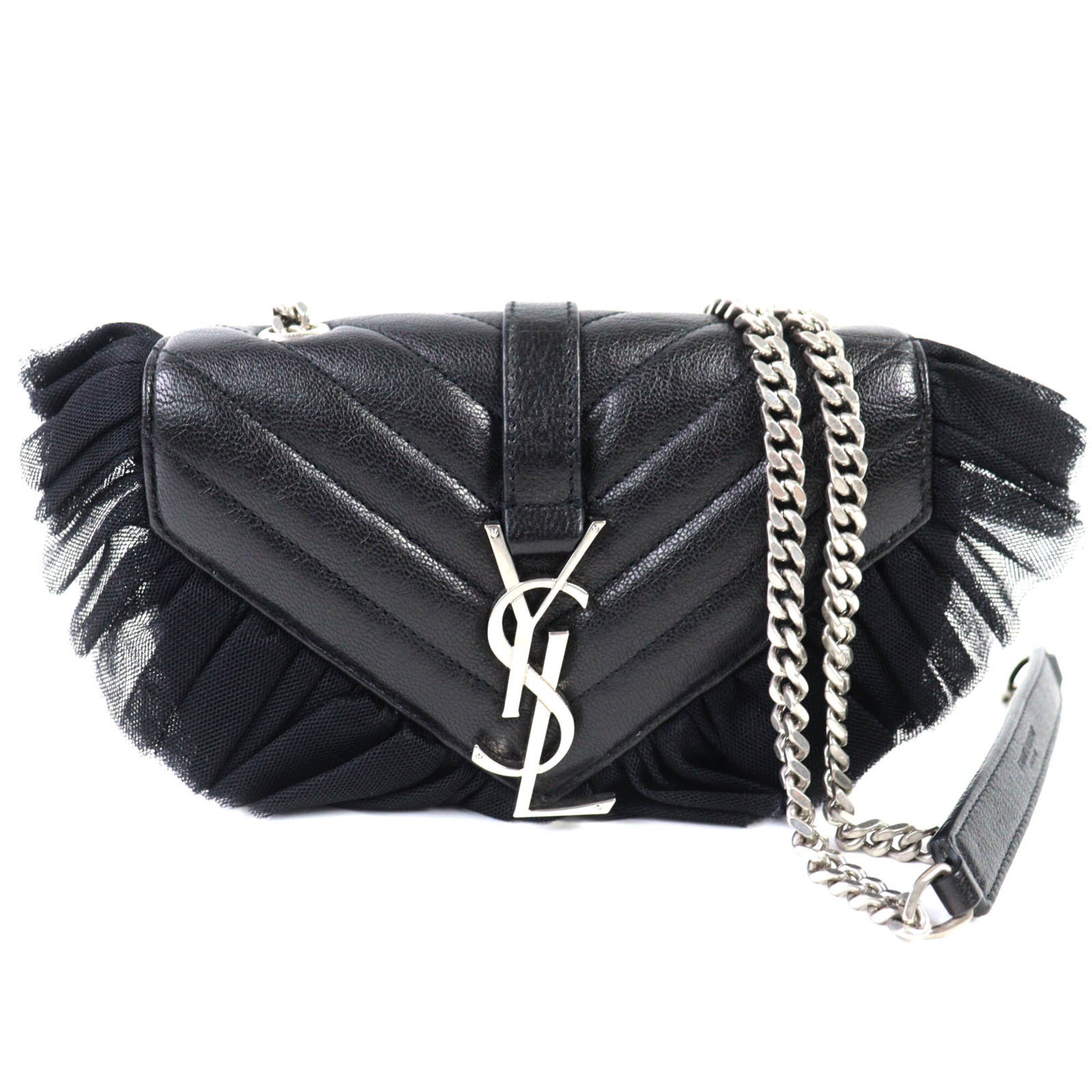 Classic Monogram Crossbody Bag Matelasse Chevron Leather Baby
