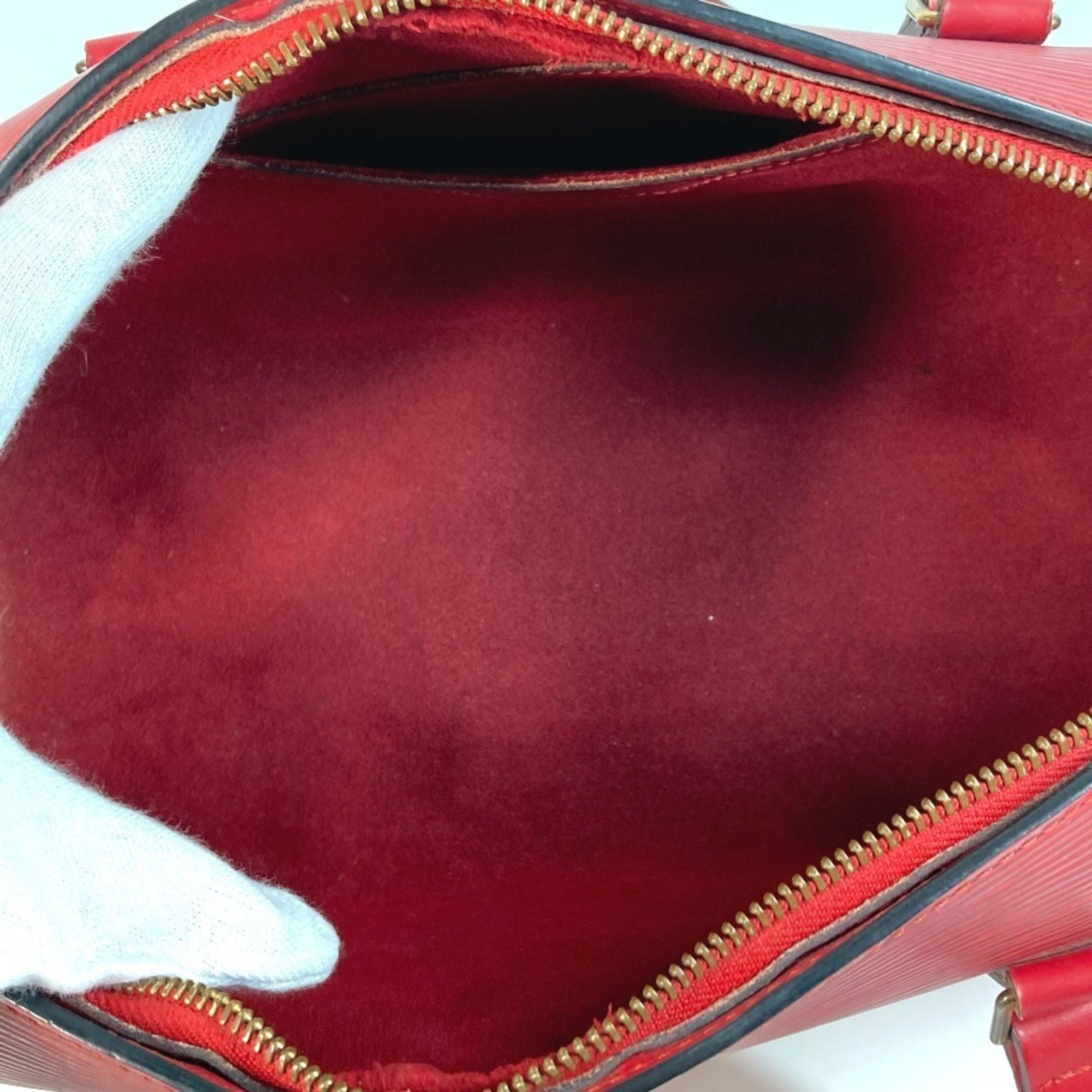 Louis Vuitton Castilian Red Red Color Epi Leather Handbag Shoulder Bag (Pre-Owned)