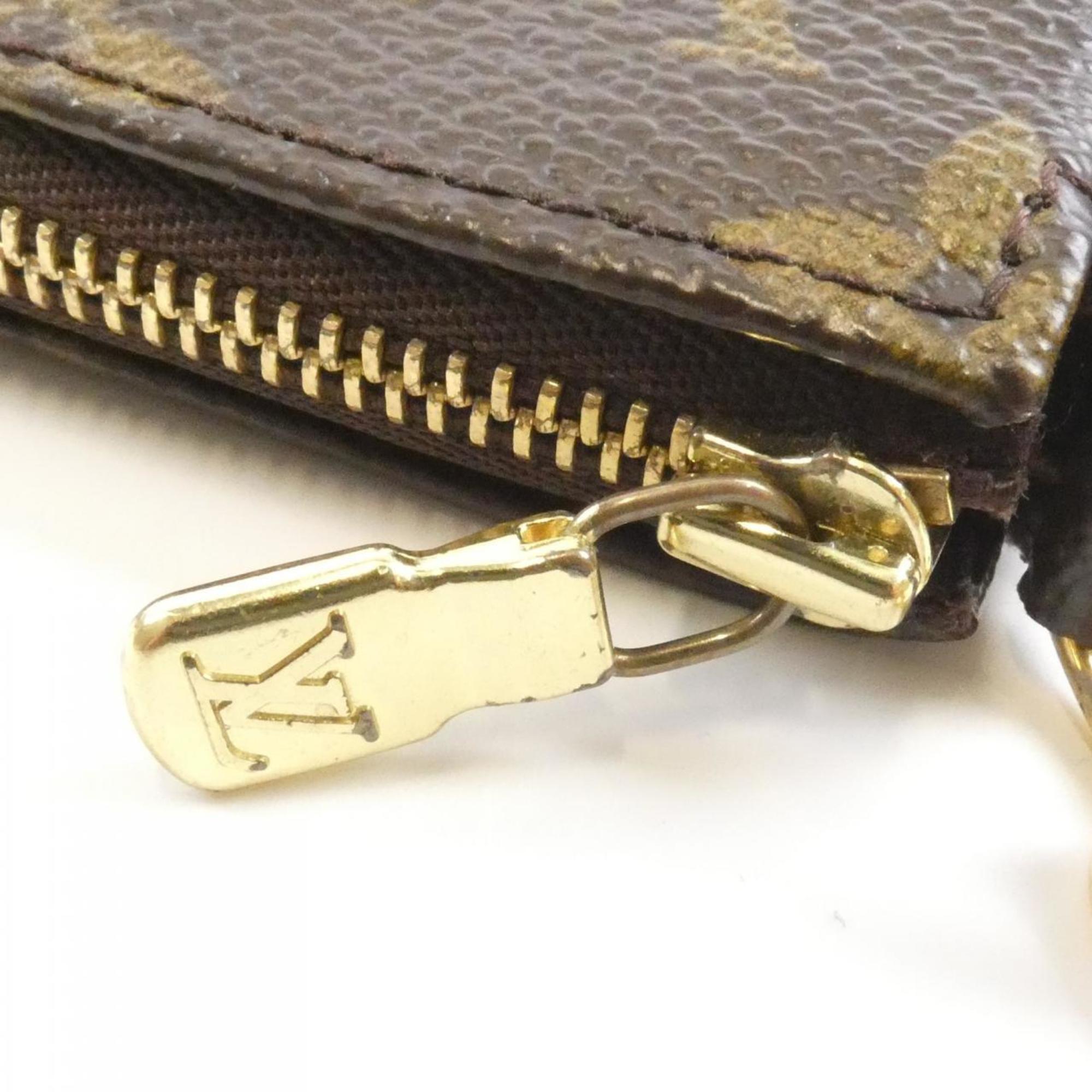 Louis Vuitton Marron Coated Canvas Pochette Pouch (Pre-Owned)