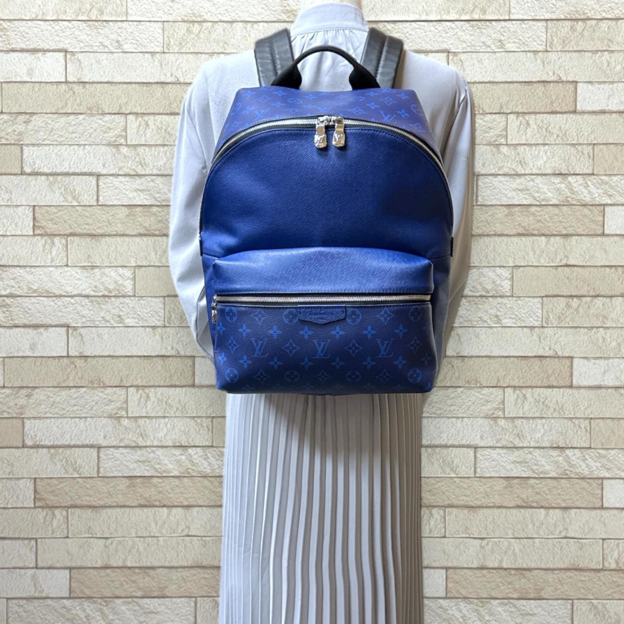 Louis Vuitton Taigarama Blue Taiga Leather Backpack (Pre-Owned)