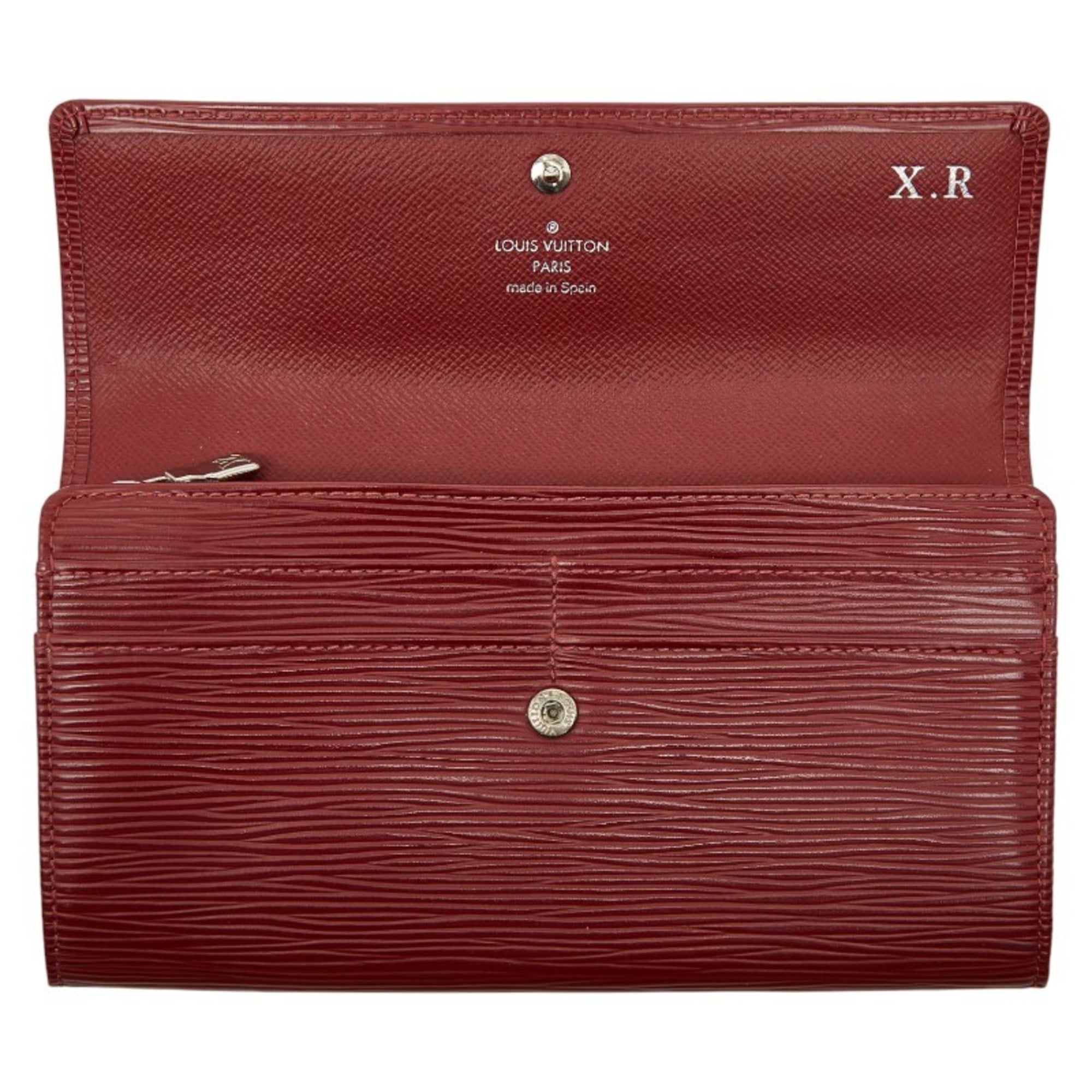 Louis Vuitton Red Color Cuir Ombre Leather Wallet (Bi-Fold) (Pre-Owned)
