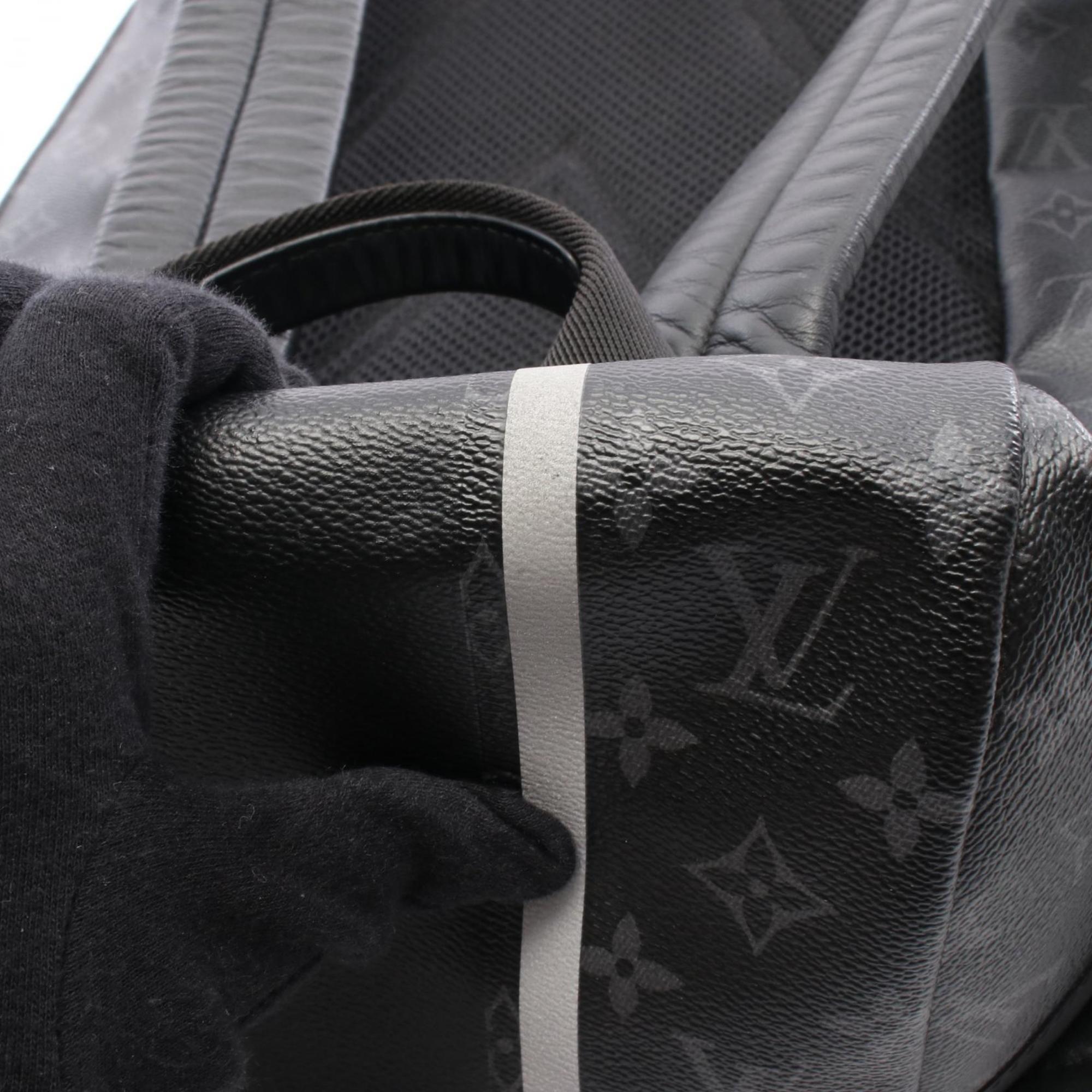 Louis Vuitton Black Coated Canvas Leather Backpack (Pre-Owned)