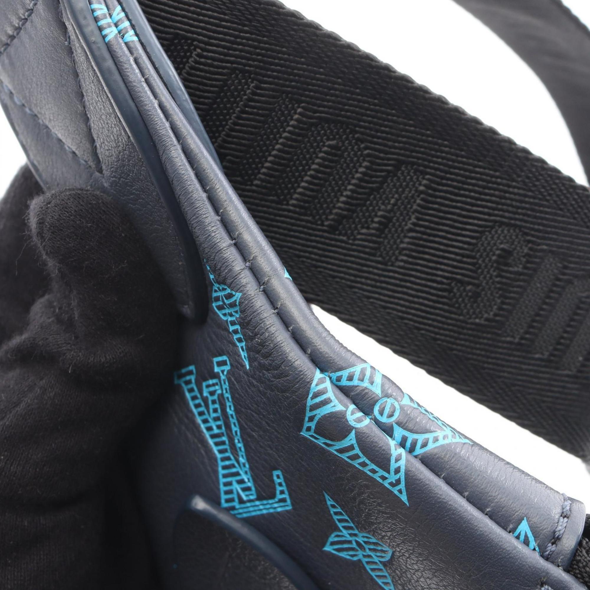 Louis Vuitton Blue Gray Monogram Shadow Leather Fanny Pack Sling Bag (Pre-Owned)