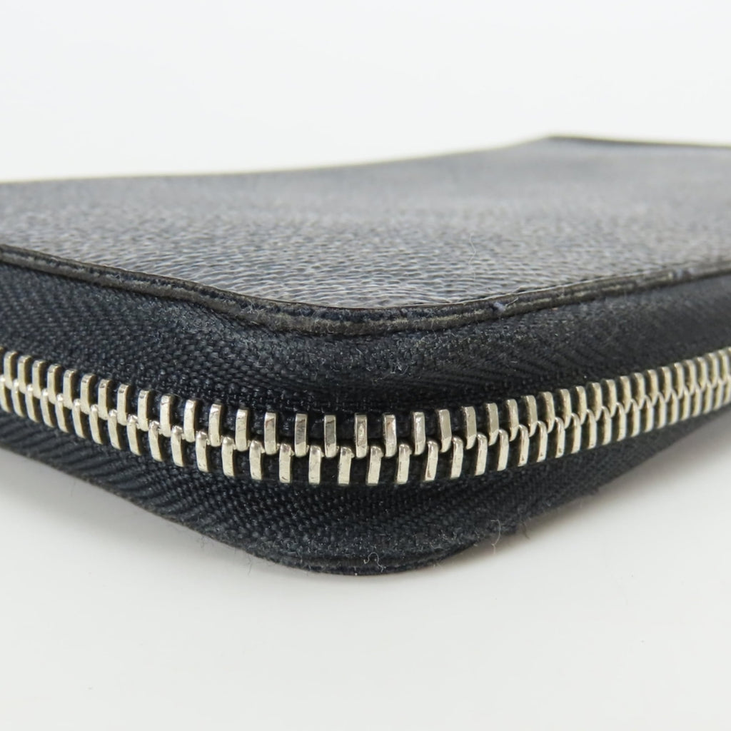 Louis Vuitton Black Gray Damier Graphite Leather Long Wallet (Bi-Fold) (Pre-Owned)