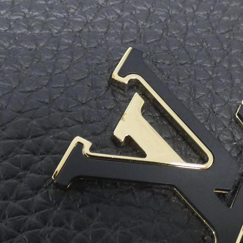 Louis Vuitton Black Leather Wallet (Tri-Fold) (Pre-Owned)