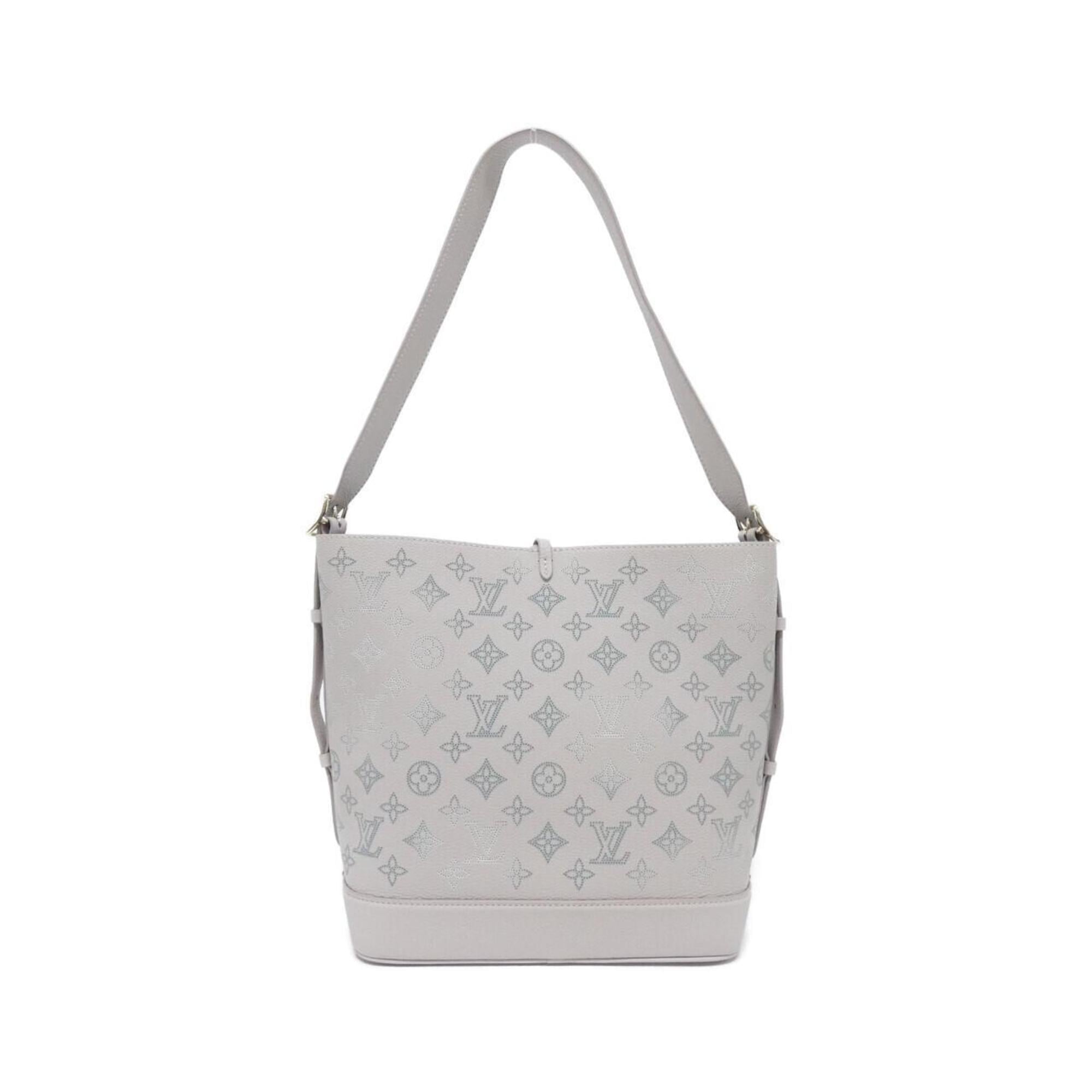 Louis Vuitton Gray Leather Shoulder Bag (Pre-Owned)