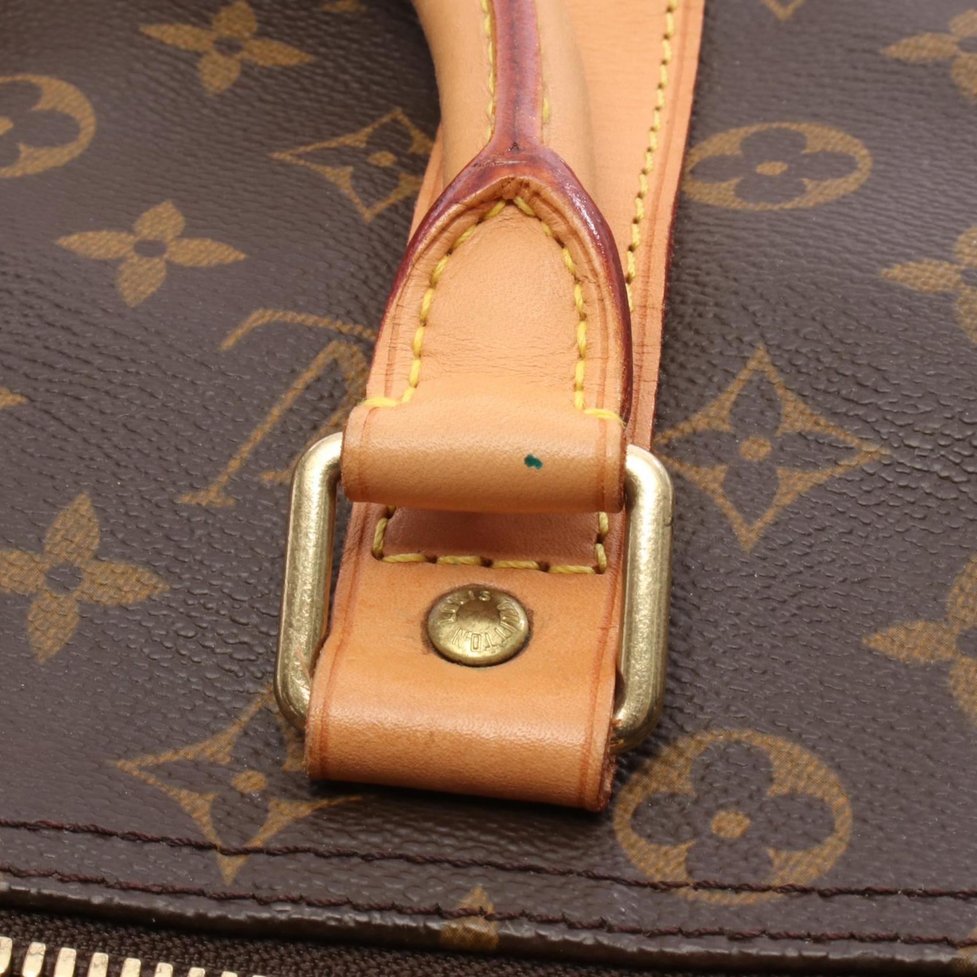Louis Vuitton Brown Coated Canvas Leather Boston Bag (Pre-Owned)