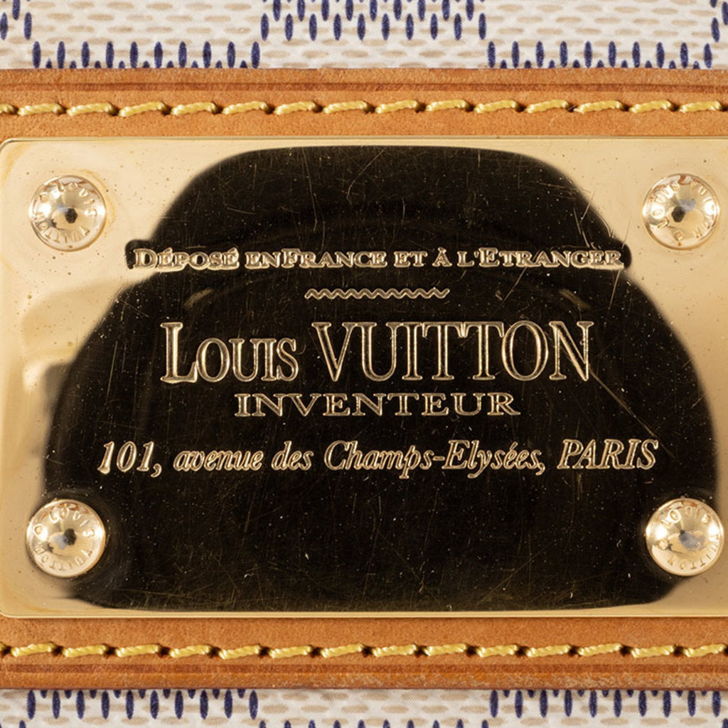 Louis Vuitton Beige Ivory White Canvas Damier Azur Handbag (Pre-Owned)