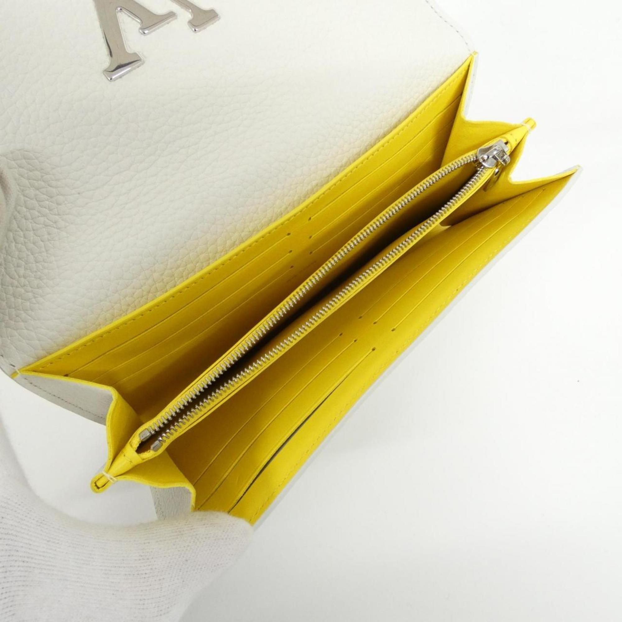 Louis Vuitton Blanc Leather Long Wallet (Bi-Fold) (Pre-Owned)
