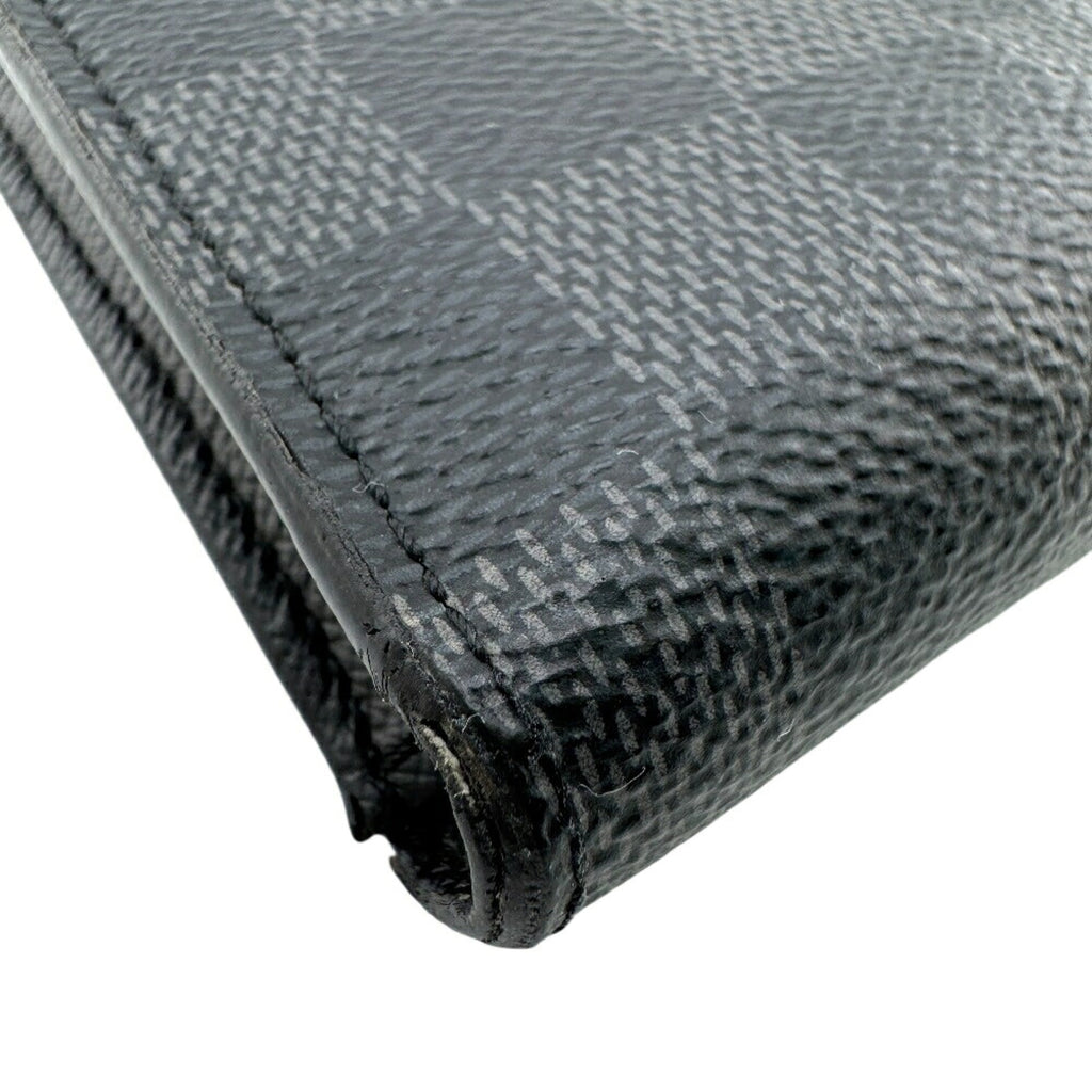 Louis Vuitton Black Gray Leather Wallet (Bi-Fold) (Pre-Owned)