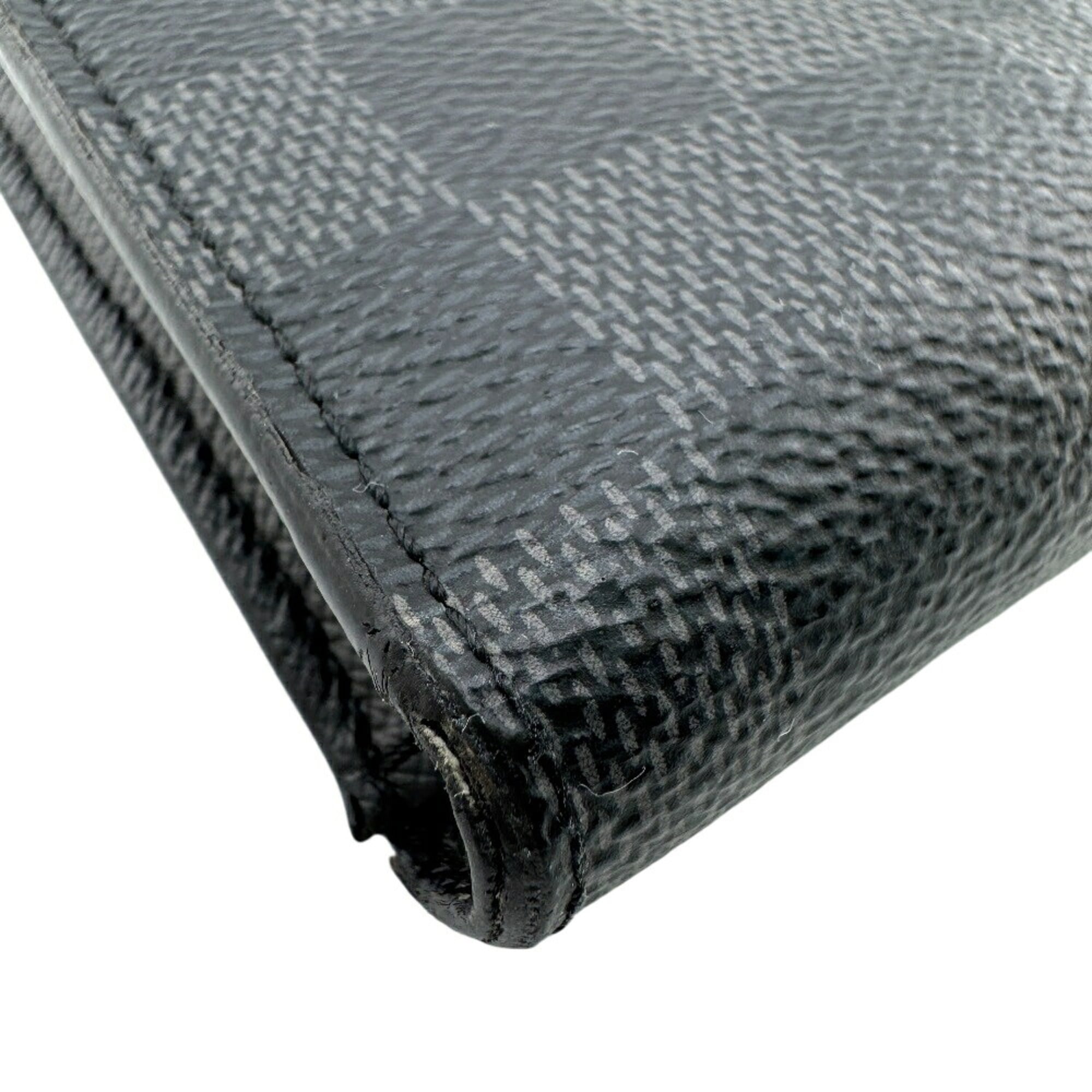 Louis Vuitton Black Gray Leather Wallet (Bi-Fold) (Pre-Owned)