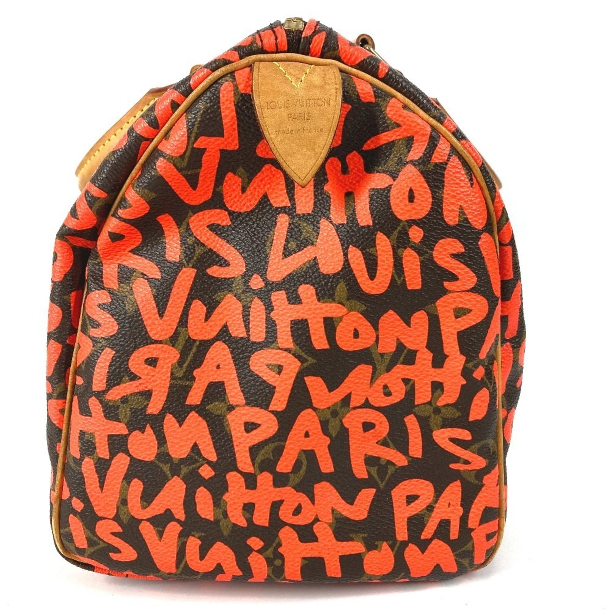 Louis Vuitton Monogram Graffiti Lv Orange Orange Monogram Graffiti Boston Bag Handbag (Pre-Owned)