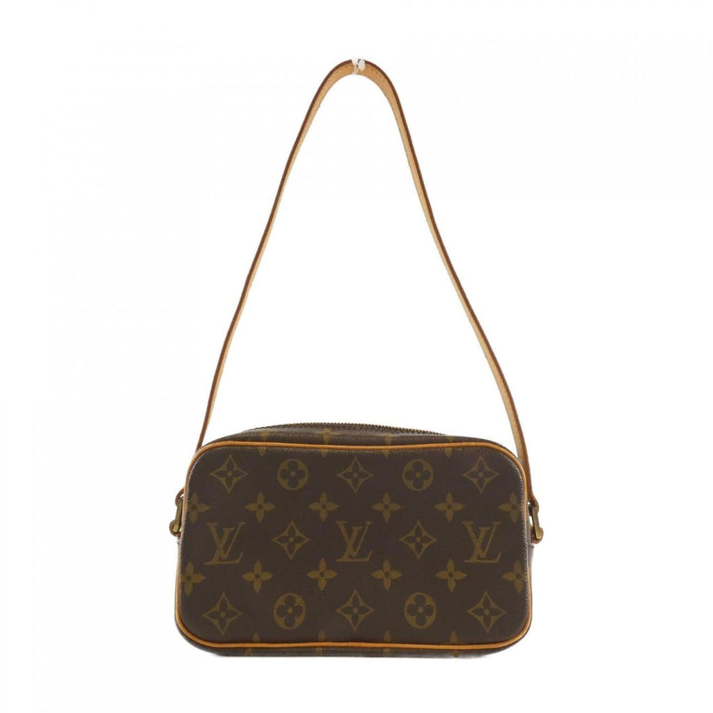 Louis Vuitton Marron Coated Canvas Pochette Shoulder Bag (Pre-Owned)