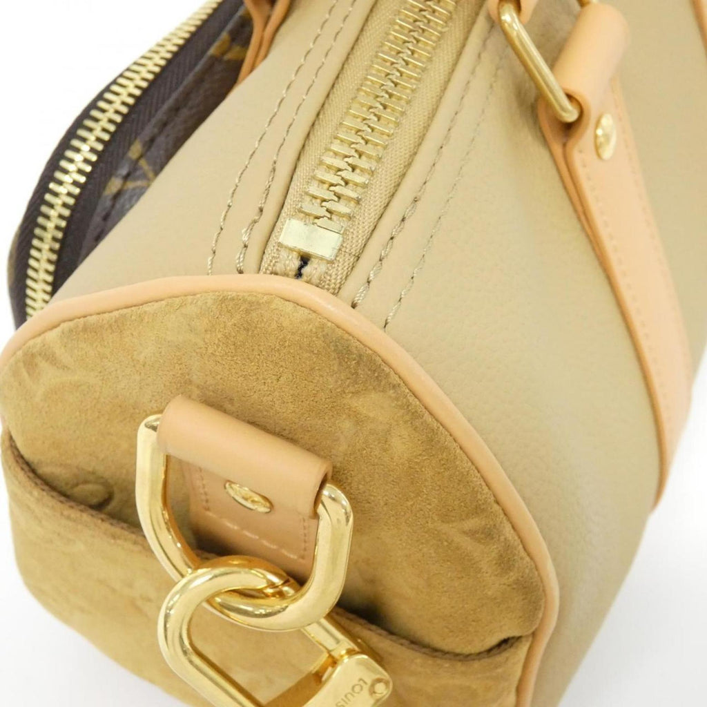 Louis Vuitton Beige Coated Canvas Leather Boston Bag (Pre-Owned)
