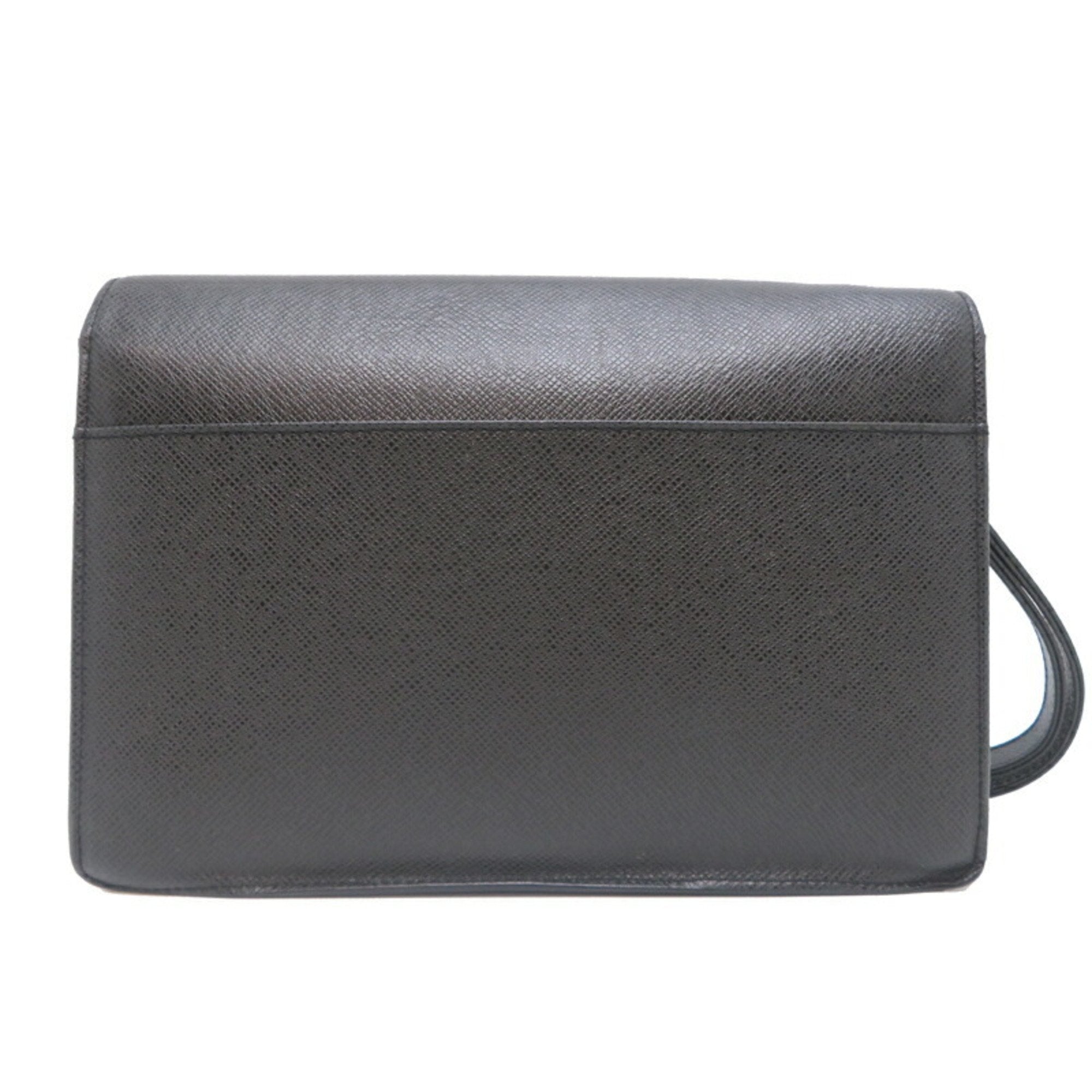 Louis Vuitton Taiga Ardoise Black Galle Taiga Leather Clutch Bag (Pre-Owned)