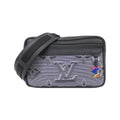 Louis Vuitton Black Gris Nylon Shoulder Bag (Pre-Owned)