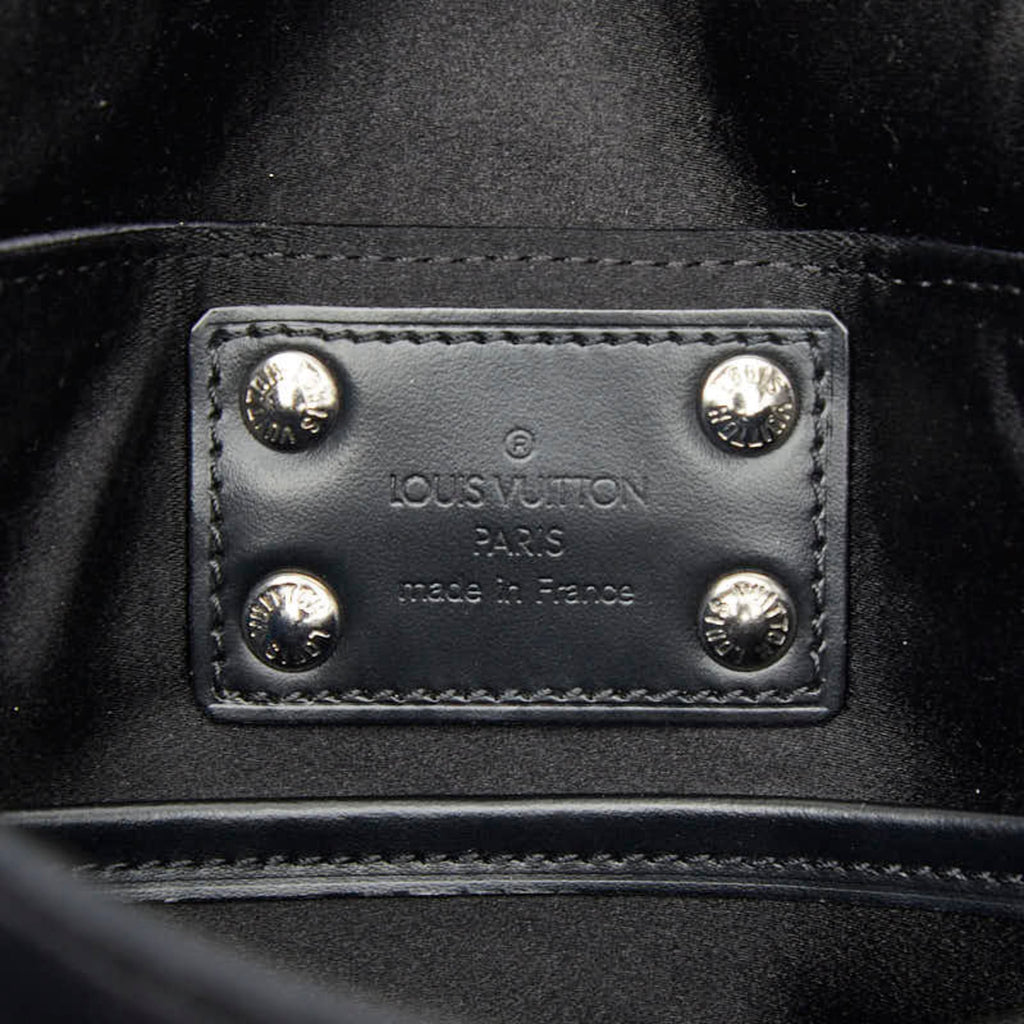 Louis Vuitton Black Noir Satin Leather Shoulder Bag (Pre-Owned)