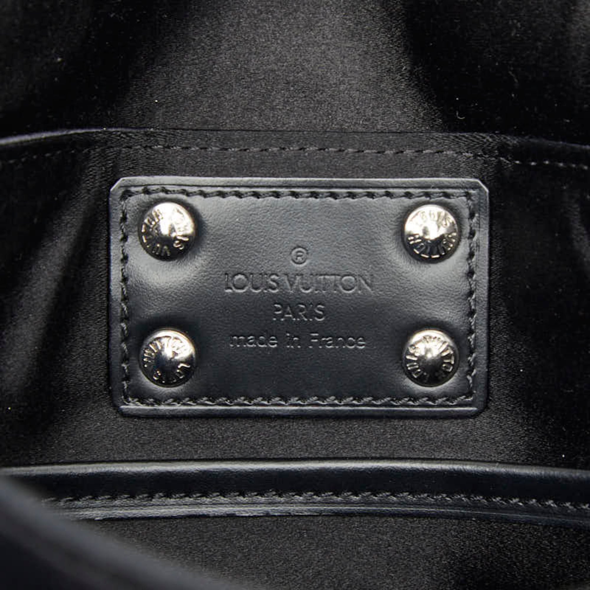 Louis Vuitton Black Noir Satin Leather Shoulder Bag (Pre-Owned)