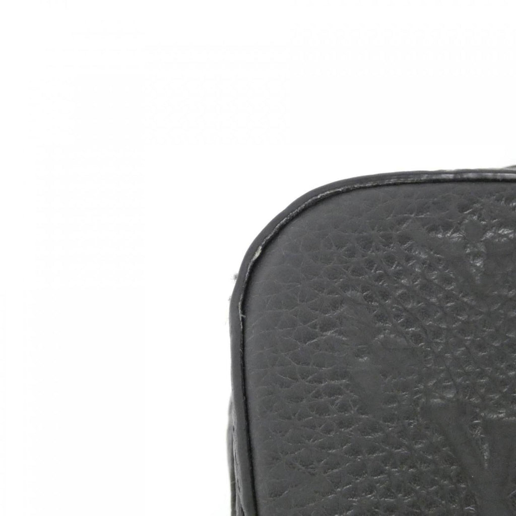 Louis Vuitton Black Leather Messenger Bag Shoulder Bag (Pre-Owned)