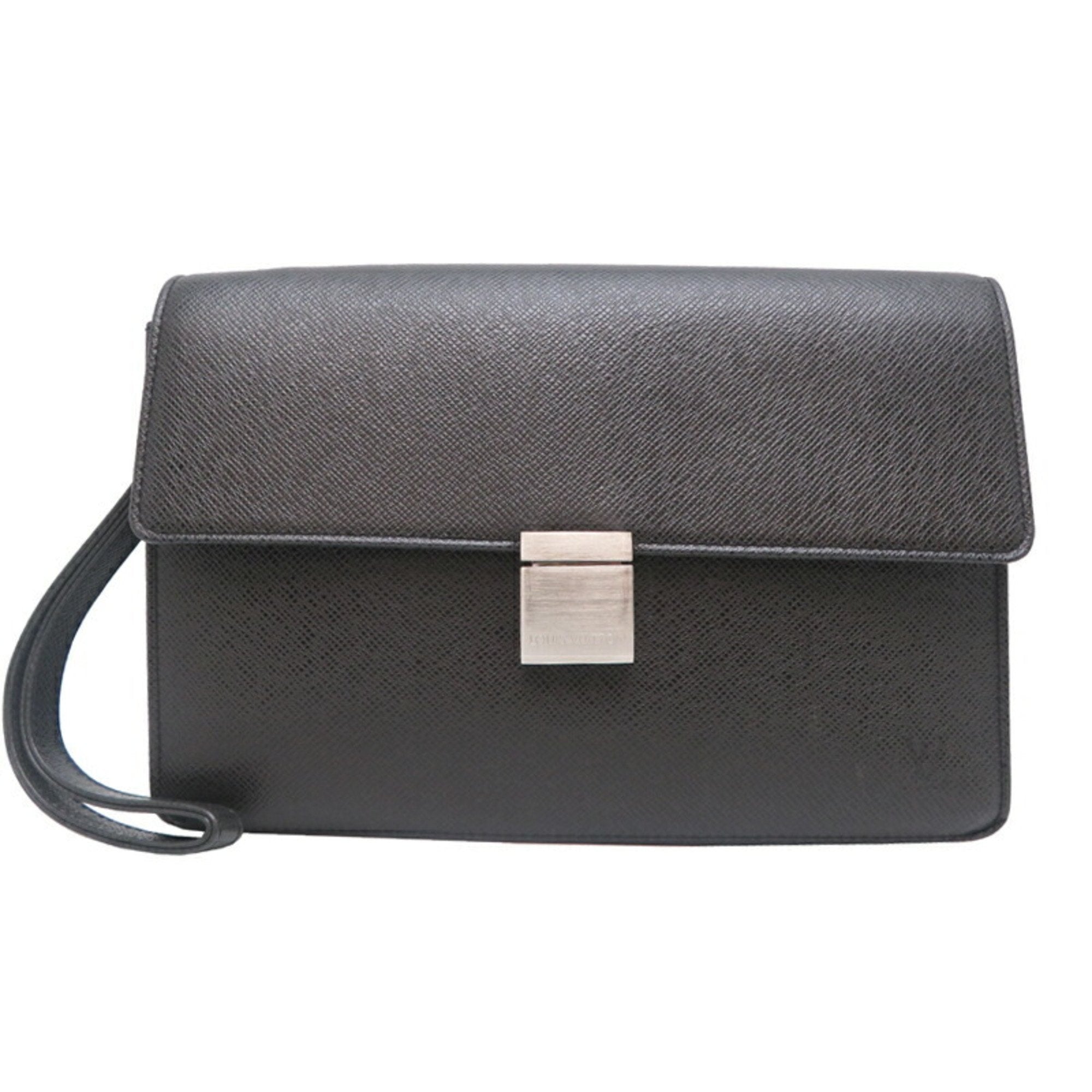 Louis Vuitton Taiga Ardoise Black Galle Taiga Leather Clutch Bag (Pre-Owned)