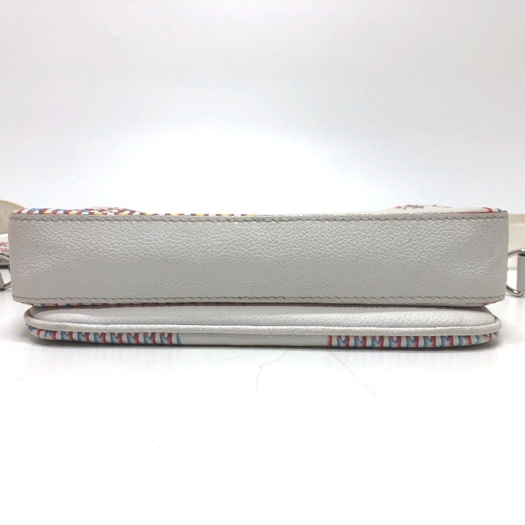 Louis Vuitton White Yellow Damier Canvas Pouch Shoulder Bag (Pre-Owned)