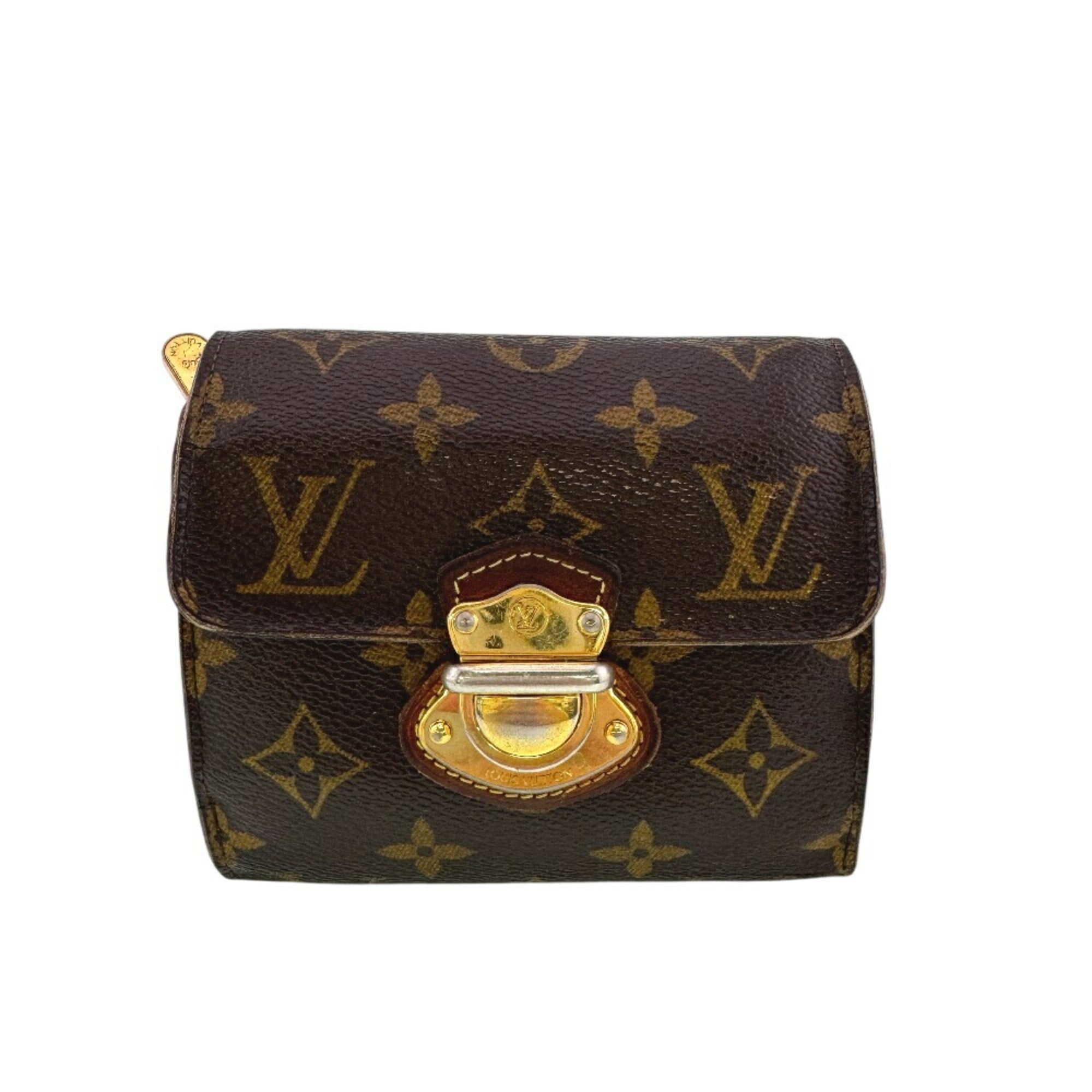 Louis Vuitton Brown Leather Wallet (Tri-Fold) (Pre-Owned)