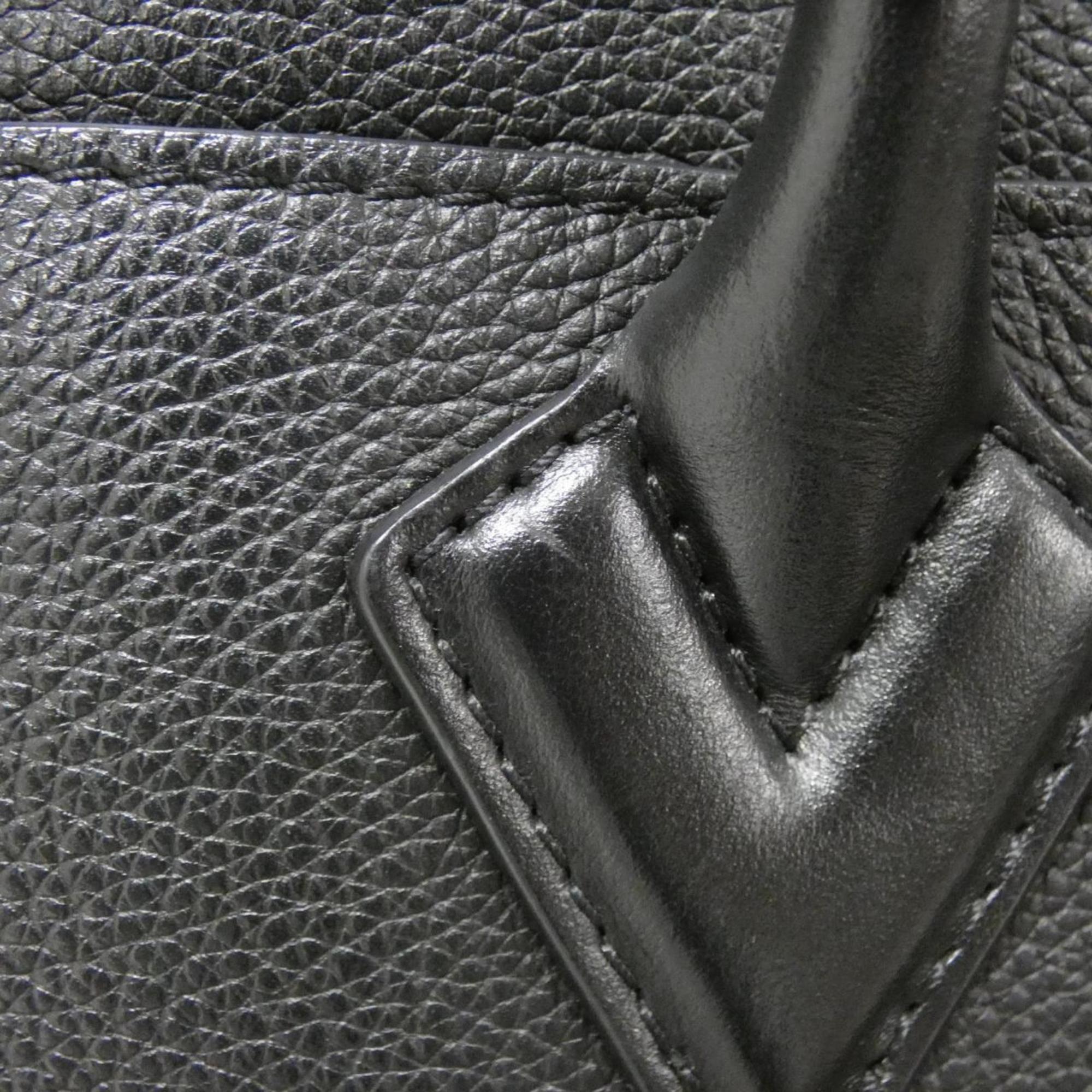 Louis Vuitton Black Leather Coated Canvas Handbag (Pre-Owned)