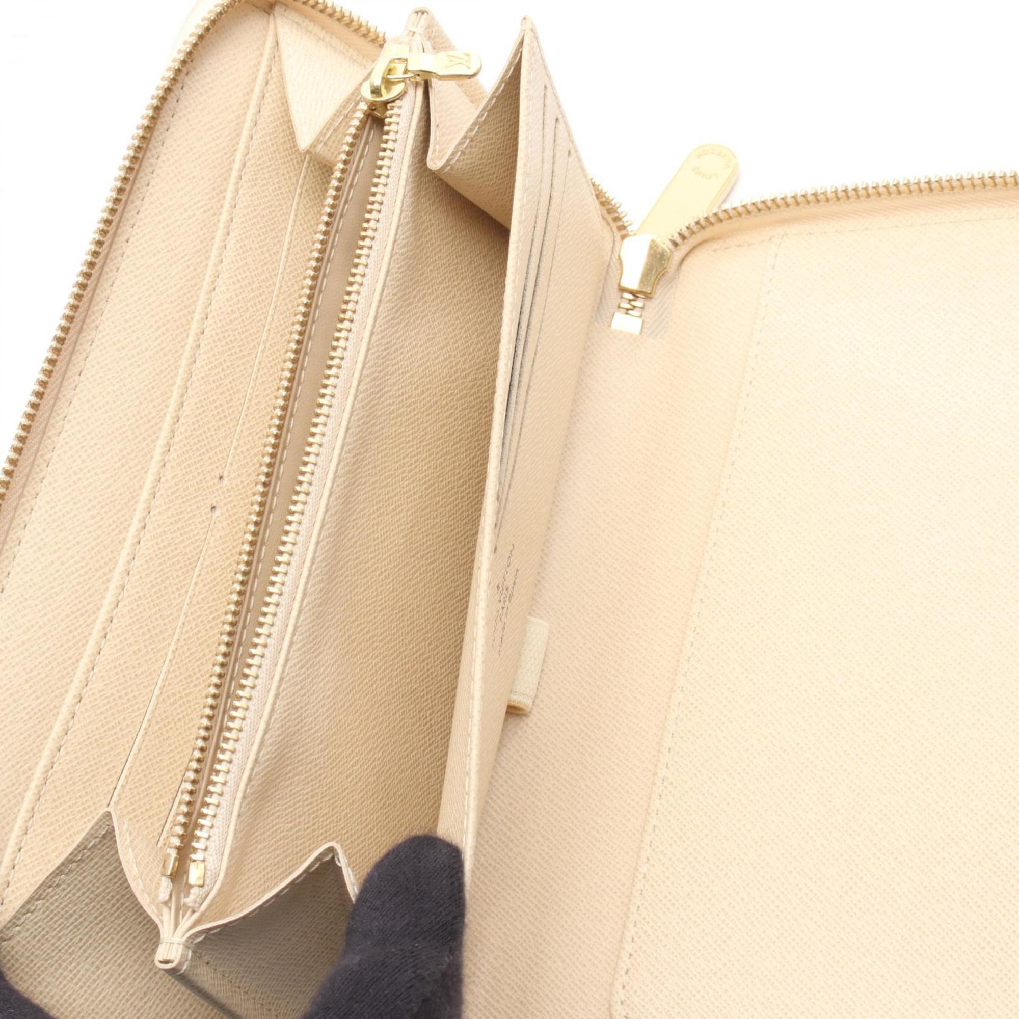 Louis Vuitton Damier Azur White Coated Canvas Long Wallet (Bi-Fold) (Pre-Owned)