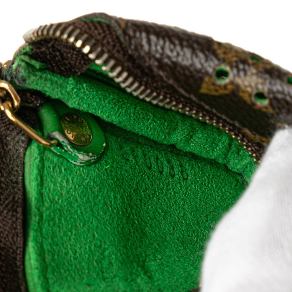 Louis Vuitton Monogram Perfo Brown Vert Pvc Leather Pochette (Pre-Owned)