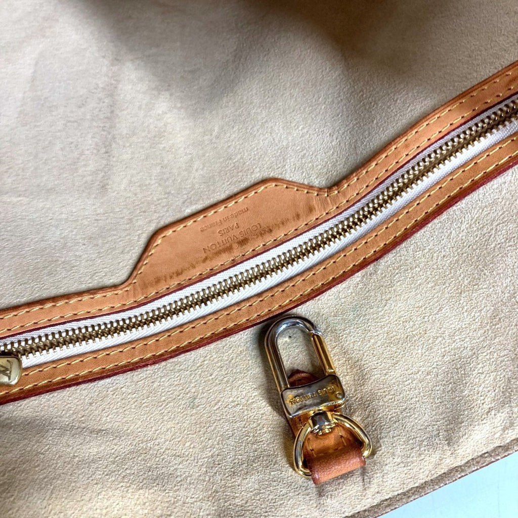 Louis Vuitton White Yellow Damier Azur Shoulder Bag Tote Bag (Pre-Owned)