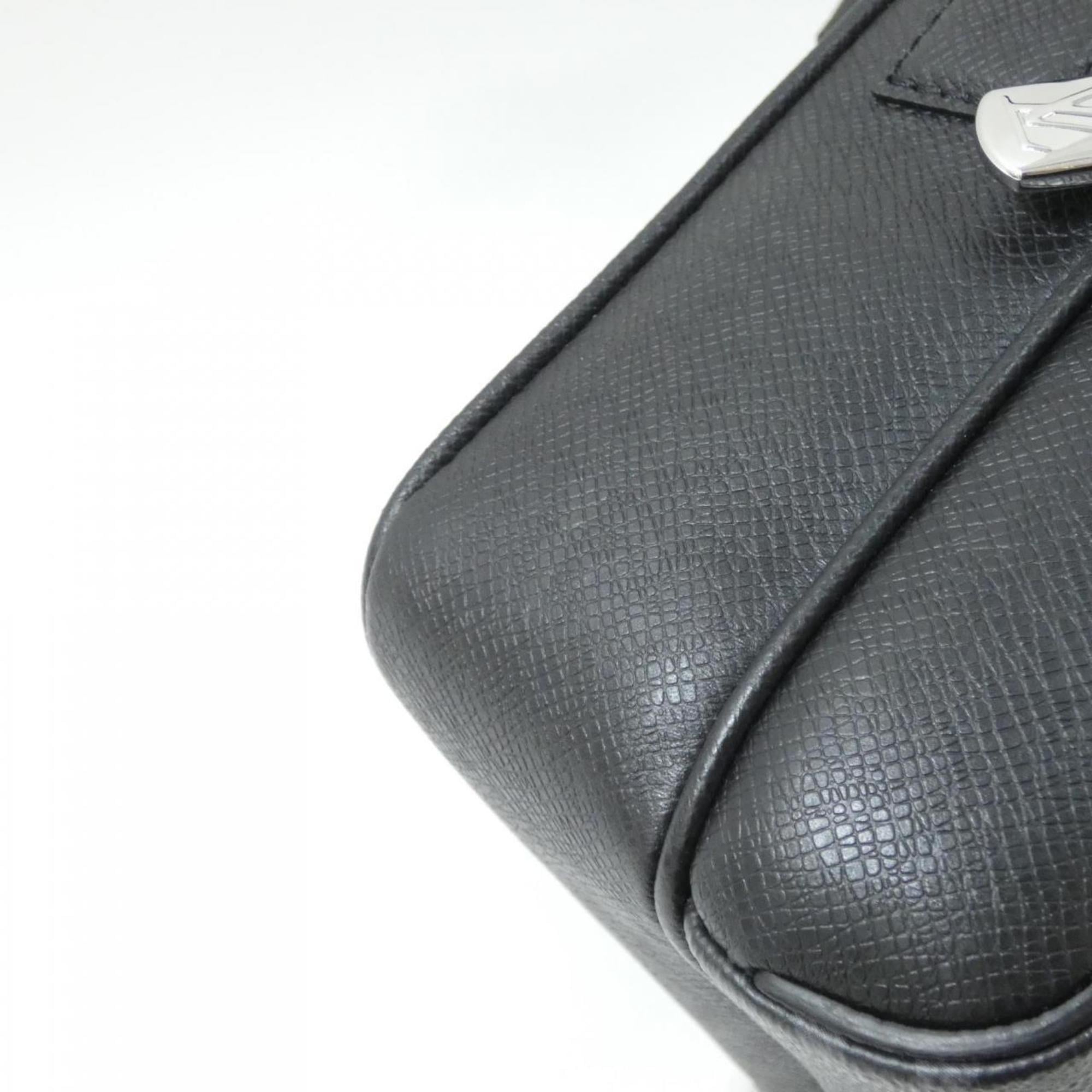 Louis Vuitton Black Coated Canvas Leather Shoulder Bag (Pre-Owned)