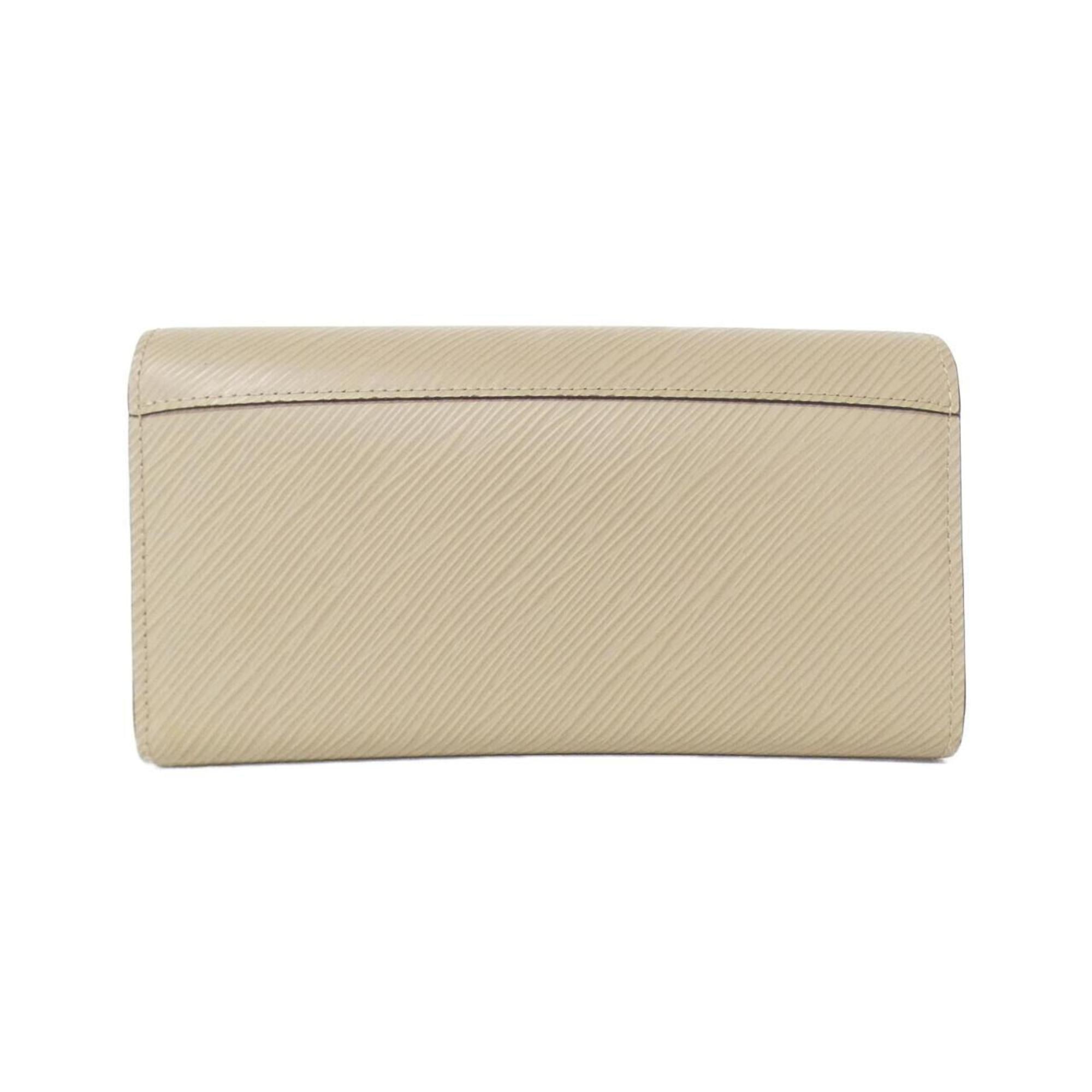 Louis Vuitton Beige Leather Long Wallet (Bi-Fold) (Pre-Owned)